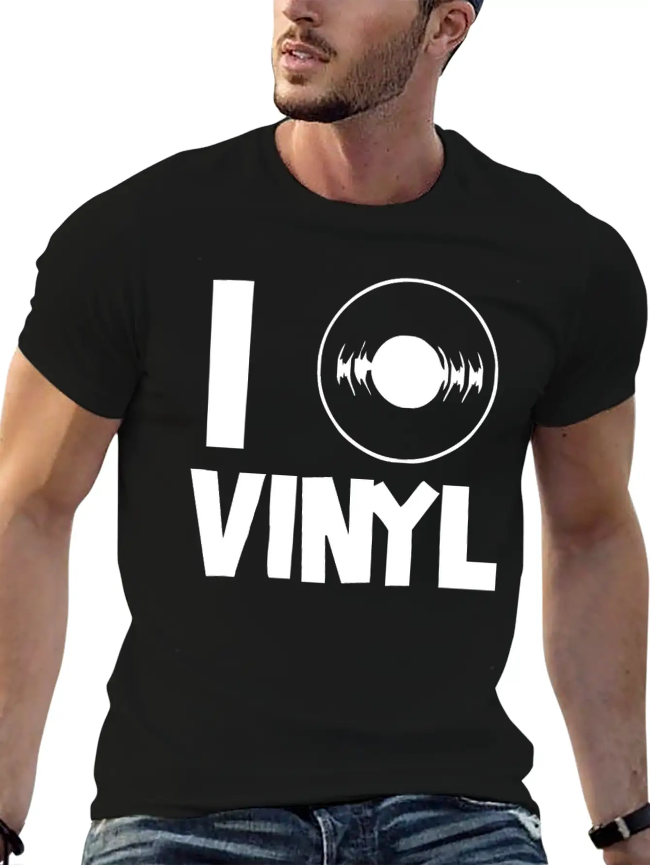 I Love Vinyl Unisex Short Sleeve Soft Cotton T-Shirt – Casual Everyday Wear