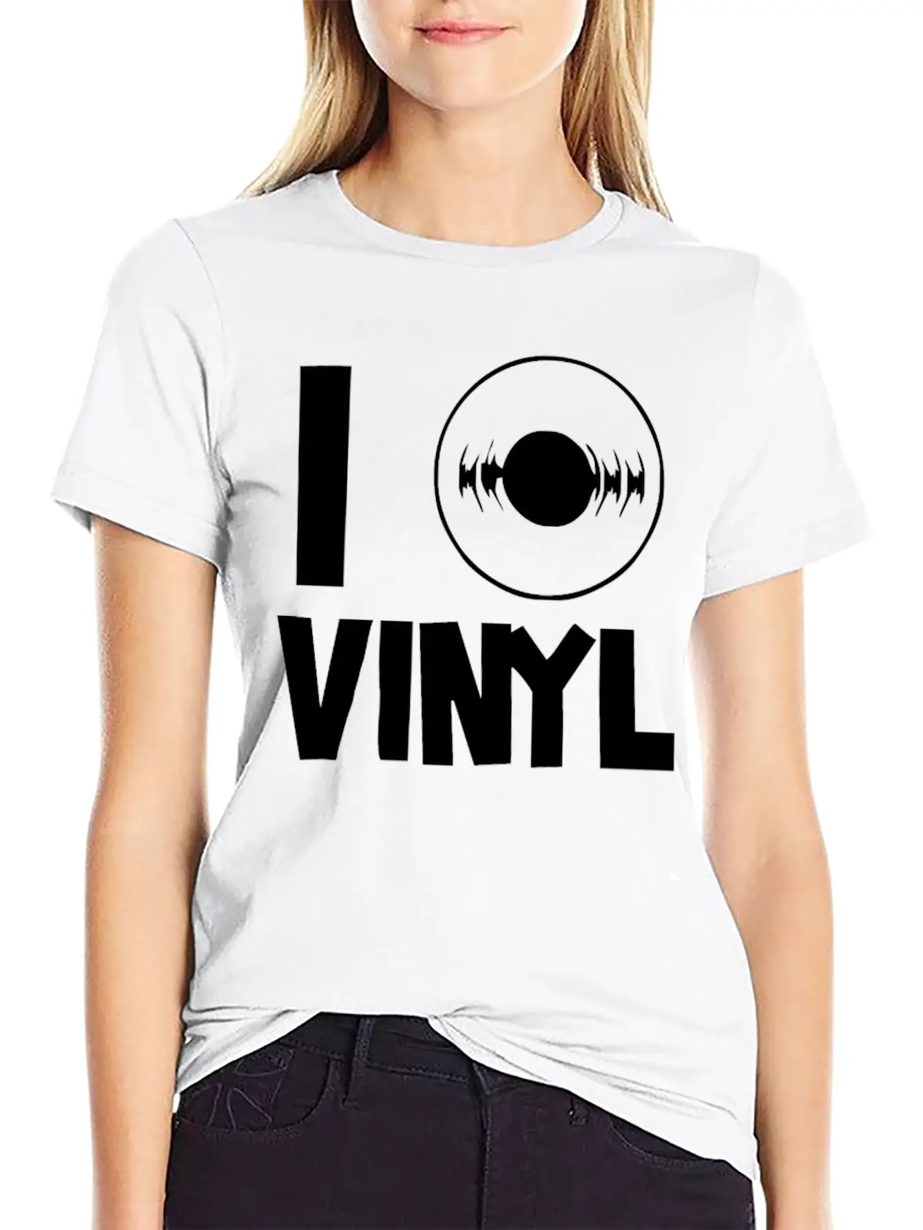 I Love Vinyl Unisex Short Sleeve Soft Cotton T-Shirt – Casual Everyday Wear