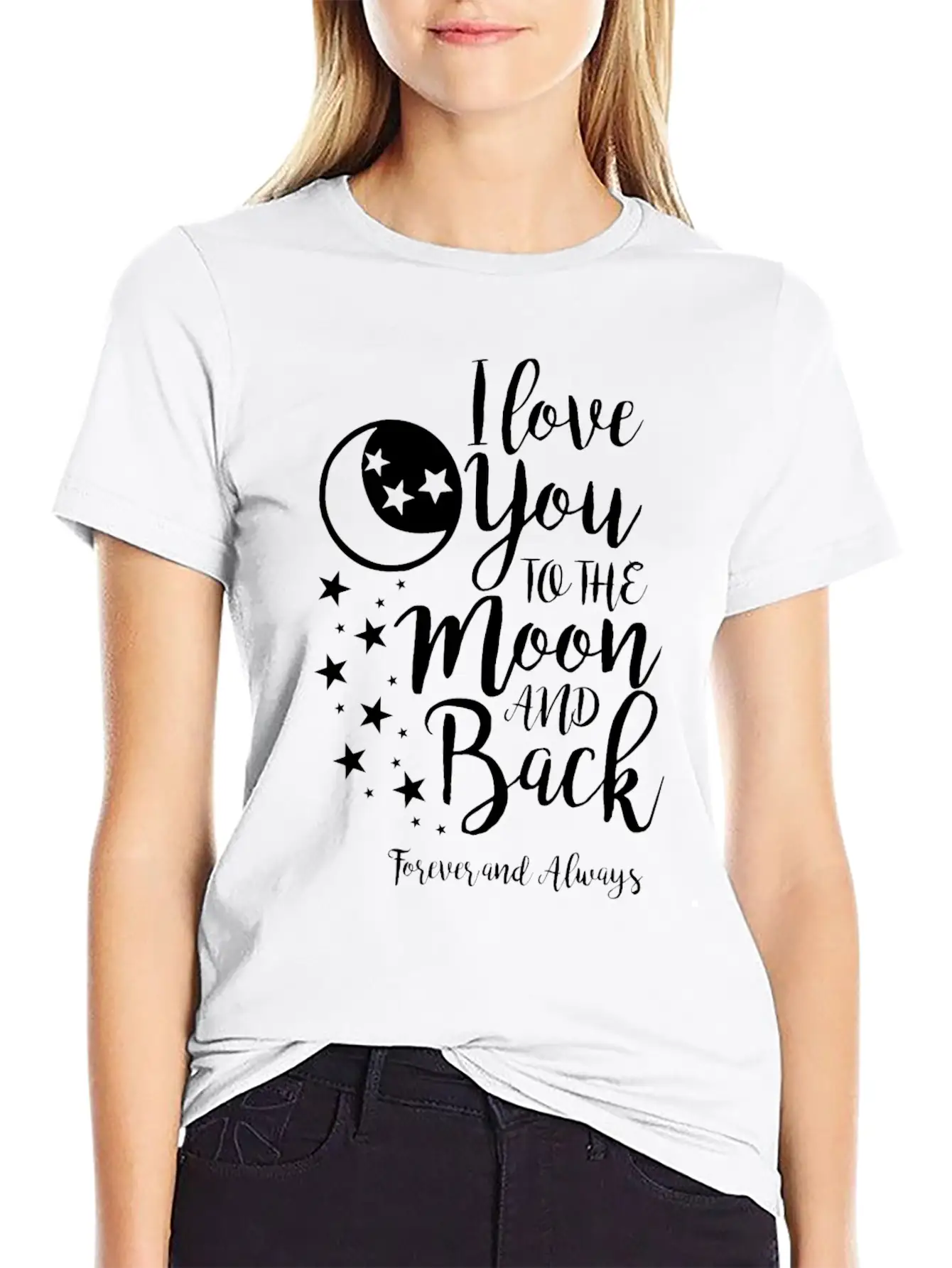 I Love You To The Moon And Back Unisex Short Sleeve Soft Cotton T-Shirt – Casual Everyday Wear