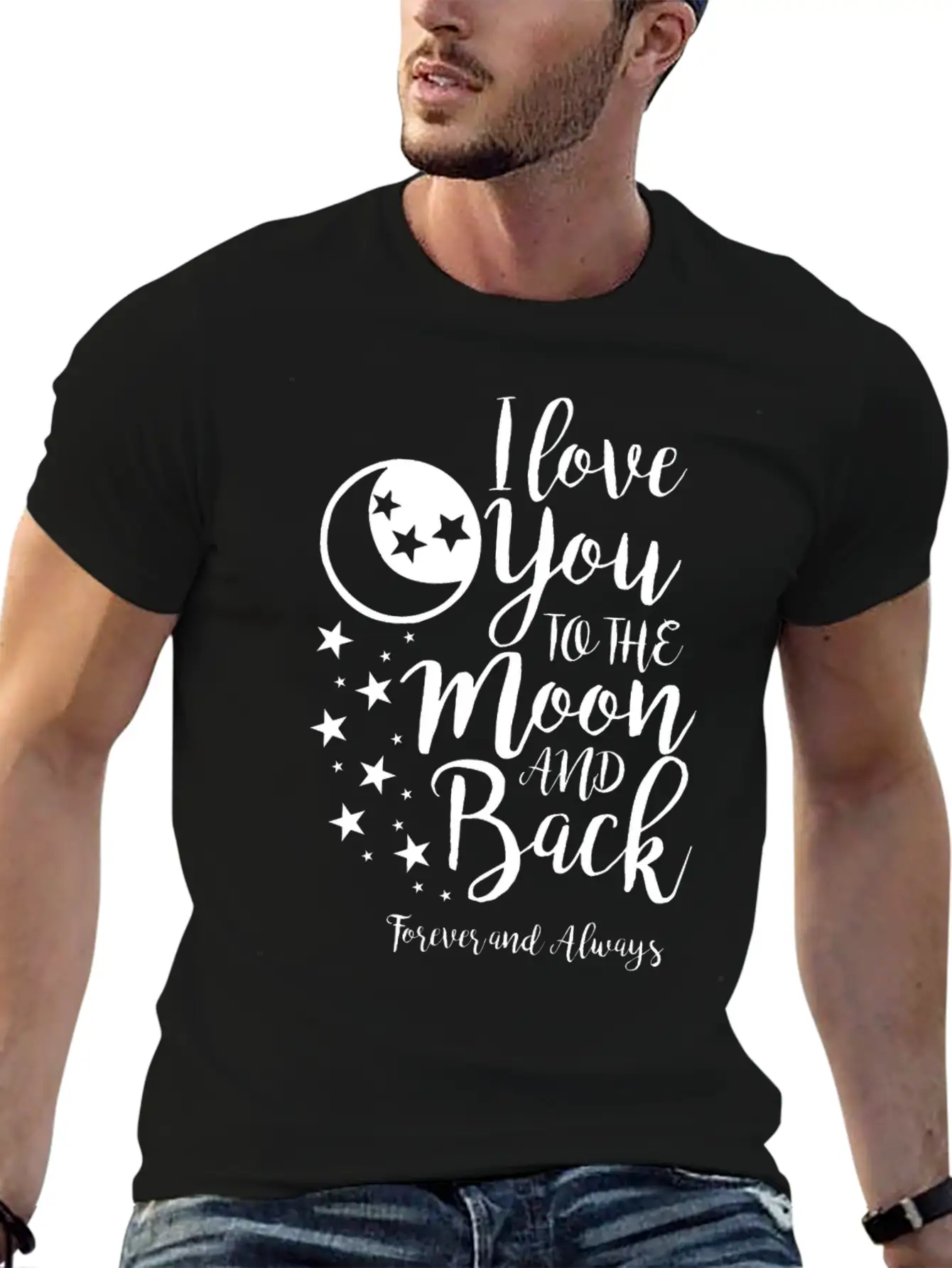 I Love You To The Moon And Back Unisex Short Sleeve Soft Cotton T-Shirt – Casual Everyday Wear