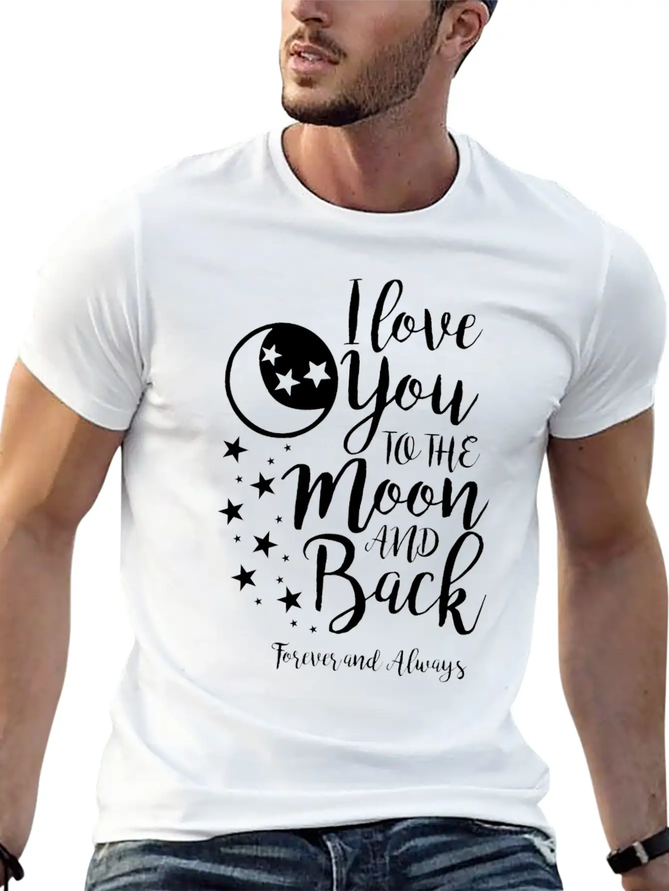 I Love You To The Moon And Back Unisex Short Sleeve Soft Cotton T-Shirt – Casual Everyday Wear