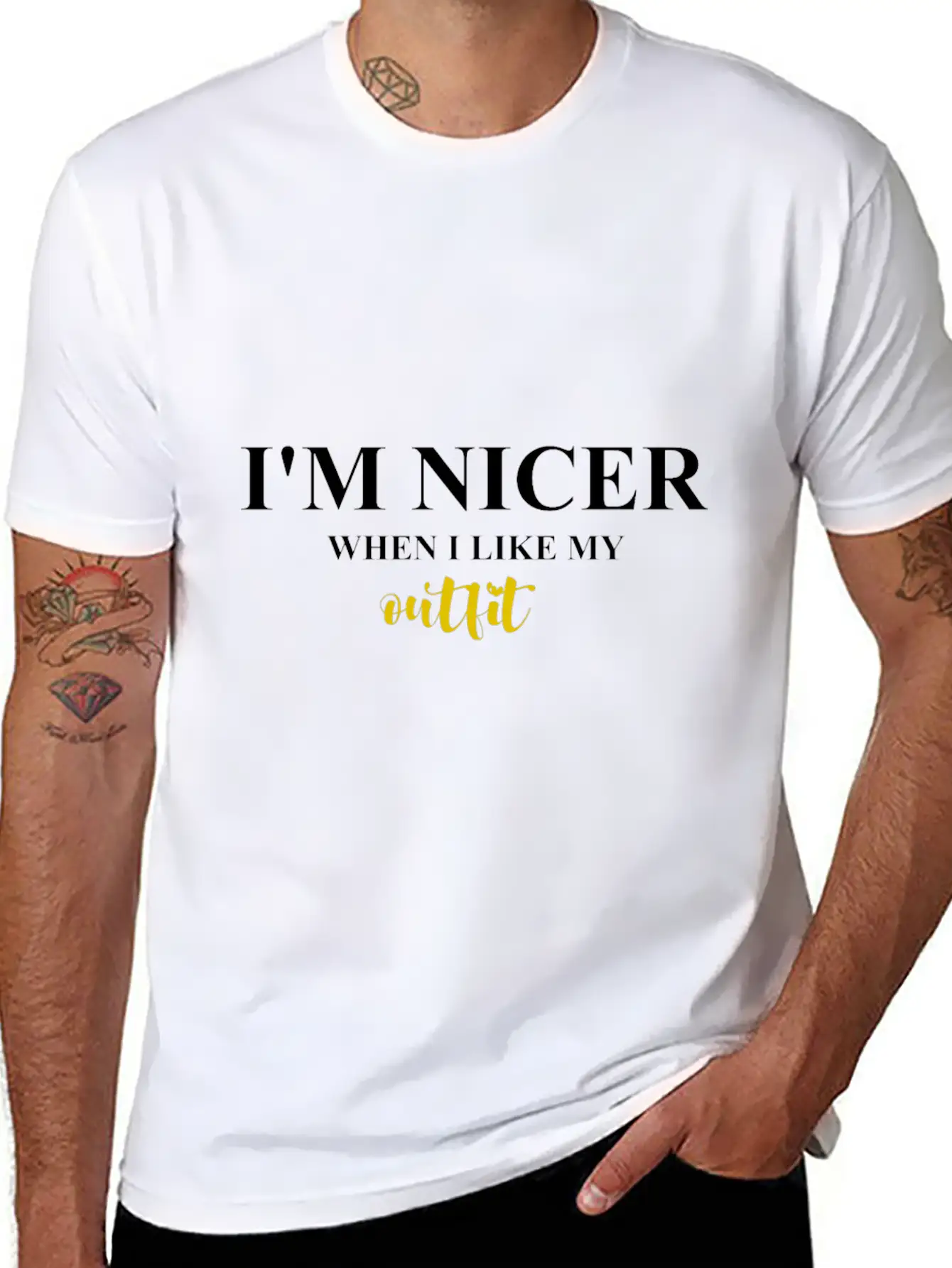 I M NICER WHEN I LIKE MY Outfit Basic Graphic T-Shirt – Daily Comfort In Soft Cotton