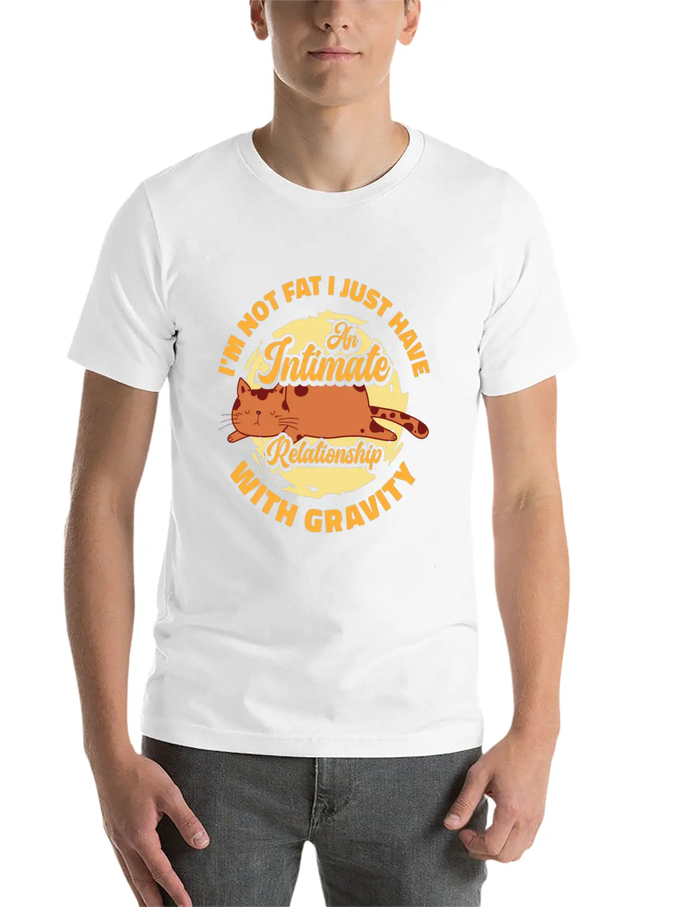 I’m Not Fat Body Positivity Self-Confidence Cat Basic Graphic T-Shirt – Daily Comfort In Soft Cotton