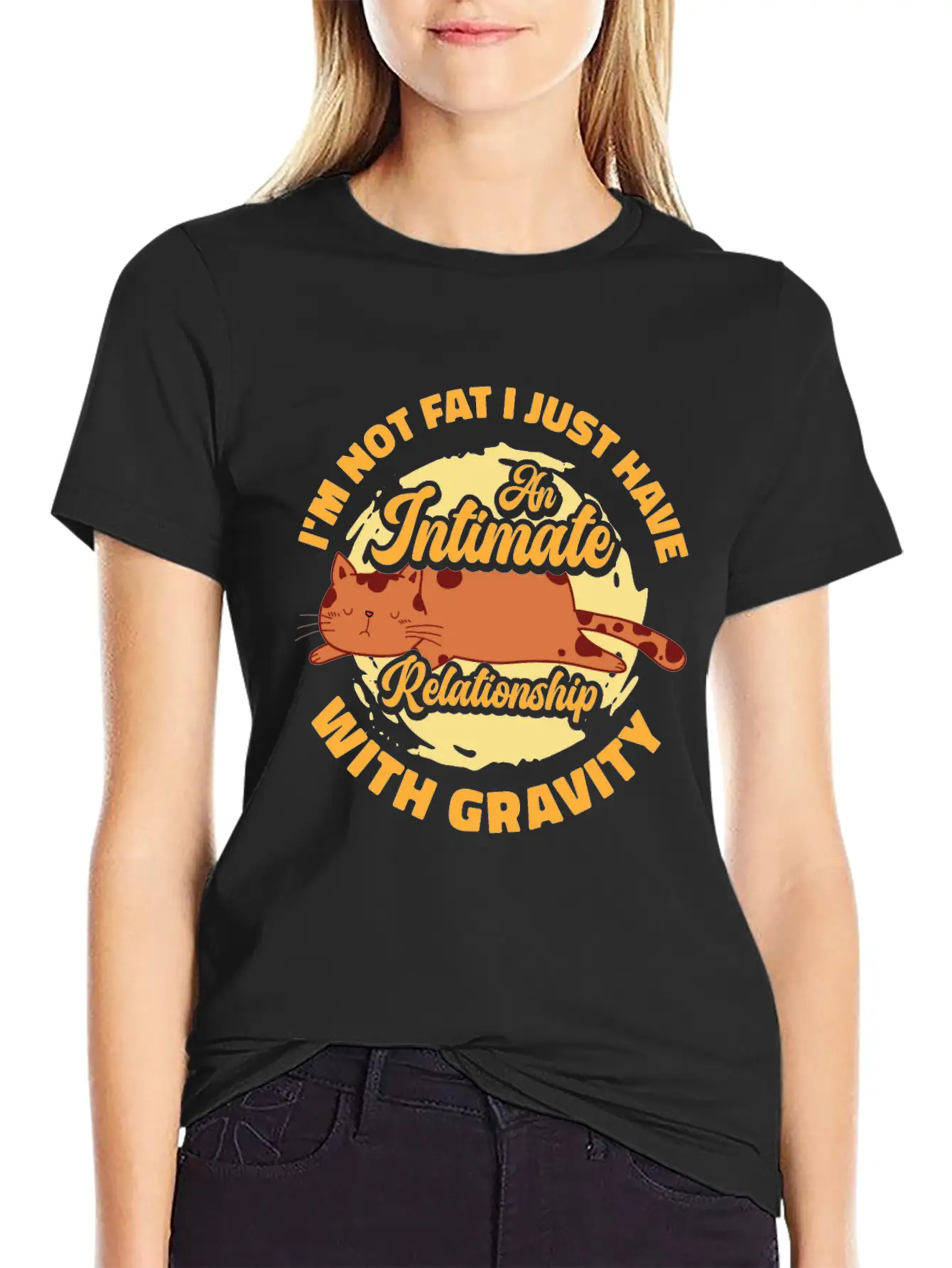 I’m Not Fat Body Positivity Self-Confidence Cat Basic Graphic T-Shirt – Daily Comfort In Soft Cotton