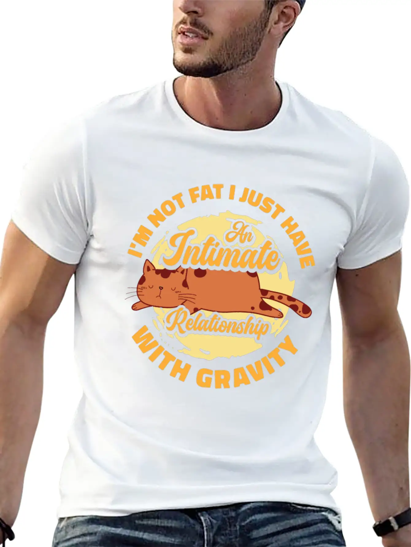 I’m Not Fat Body Positivity Self-Confidence Cat Basic Graphic T-Shirt – Daily Comfort In Soft Cotton
