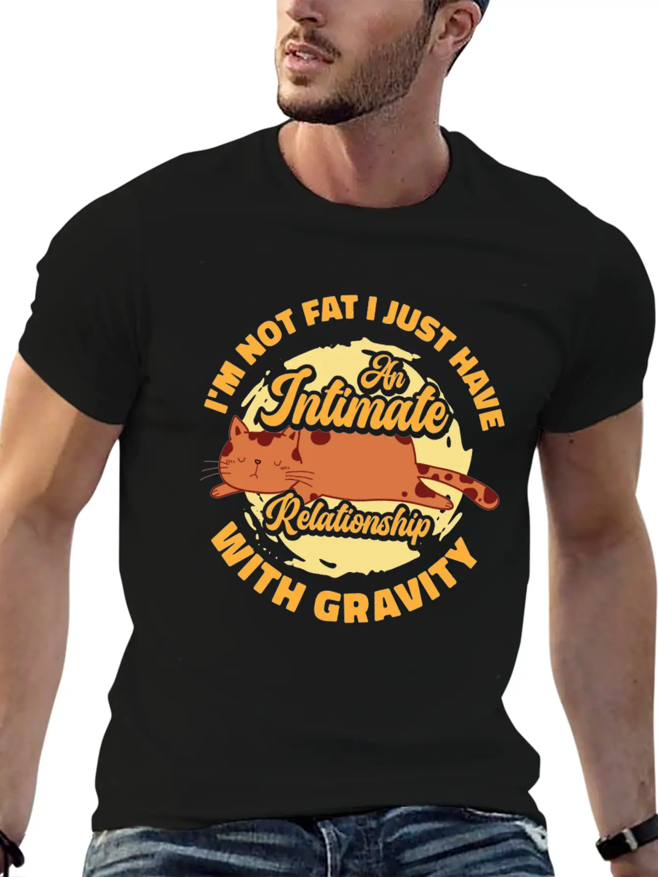 I’m Not Fat Body Positivity Self-Confidence Cat Basic Graphic T-Shirt – Daily Comfort In Soft Cotton