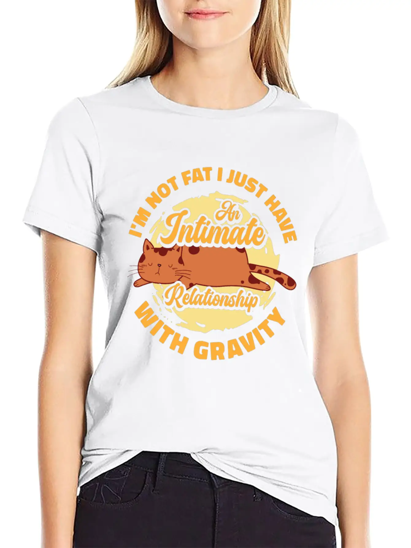 I’m Not Fat Body Positivity Self-Confidence Cat Basic Graphic T-Shirt – Daily Comfort In Soft Cotton