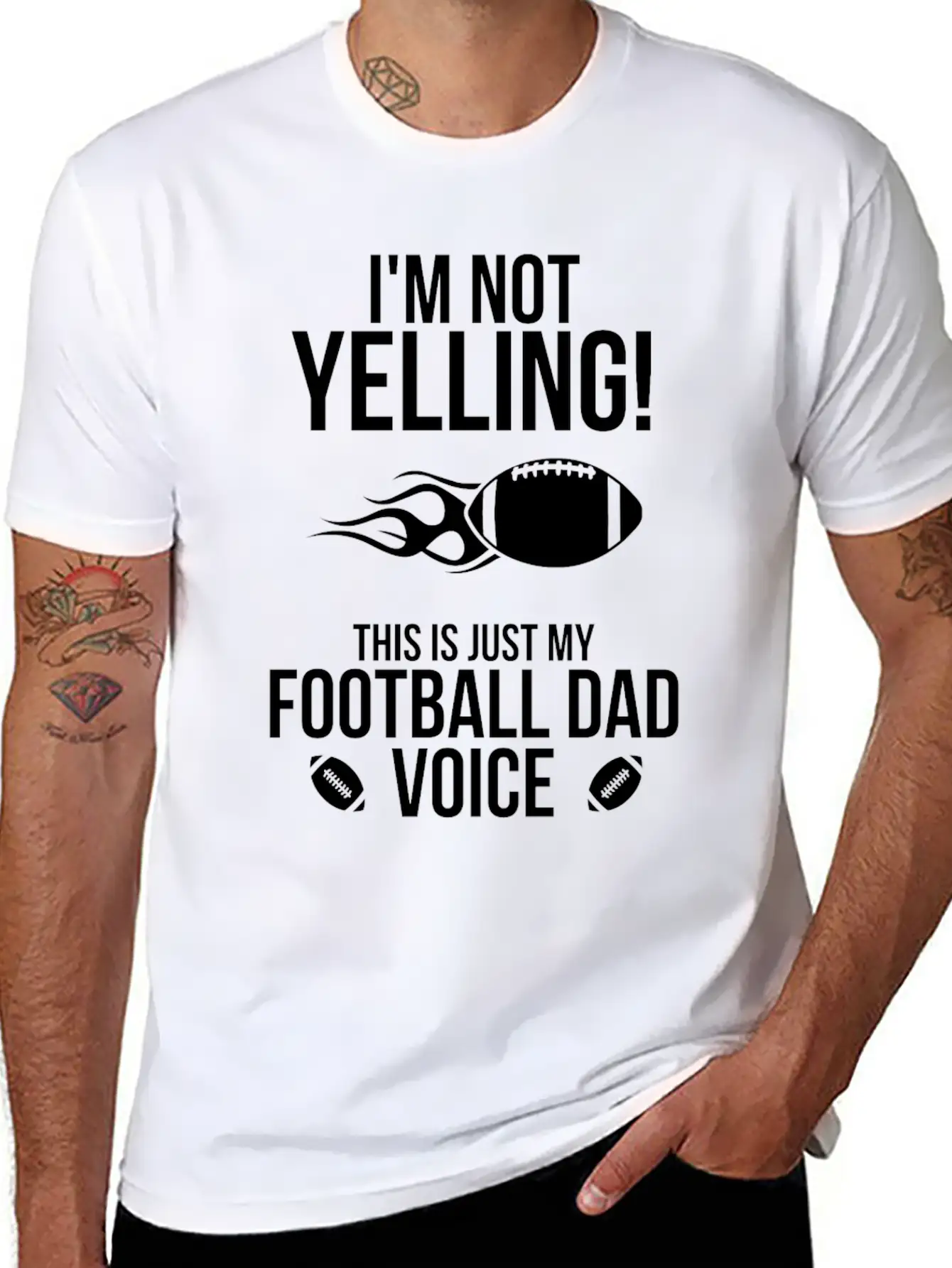 I M Not Yelling This Is Just My Football Dad Voice Basic Graphic T-Shirt – Daily Comfort In Soft Cotton