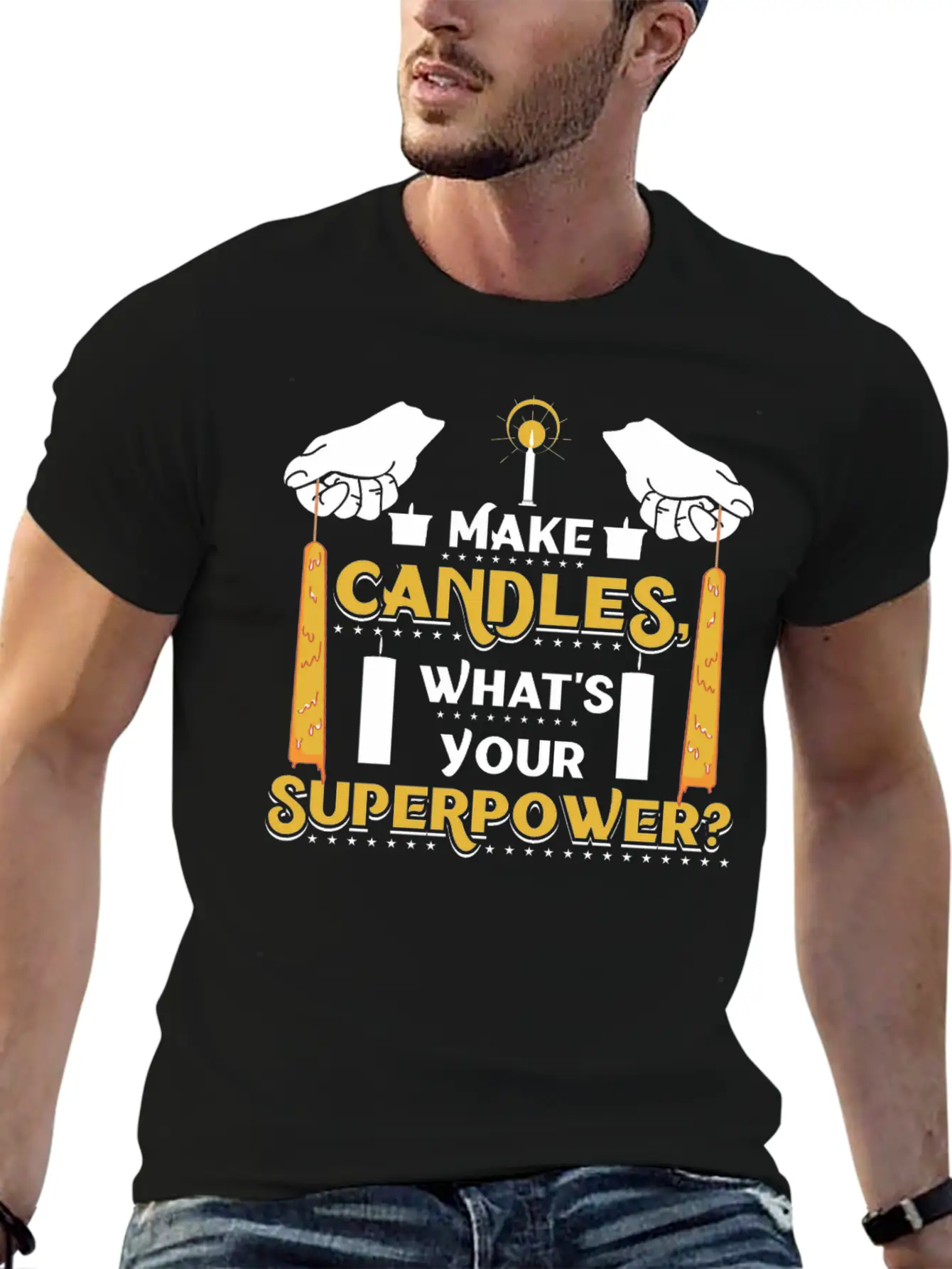 I Make Candles, What's Your Superpower? Unisex Short Sleeve Soft Cotton T-Shirt – Casual Everyday Wear