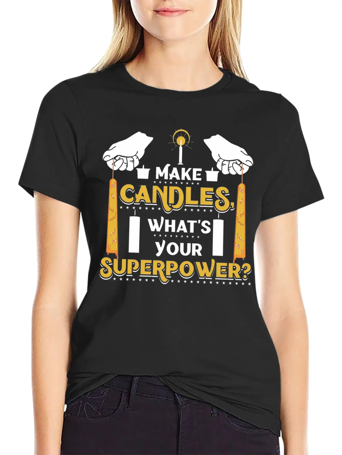 I Make Candles, What's Your Superpower? Unisex Short Sleeve Soft Cotton T-Shirt – Casual Everyday Wear