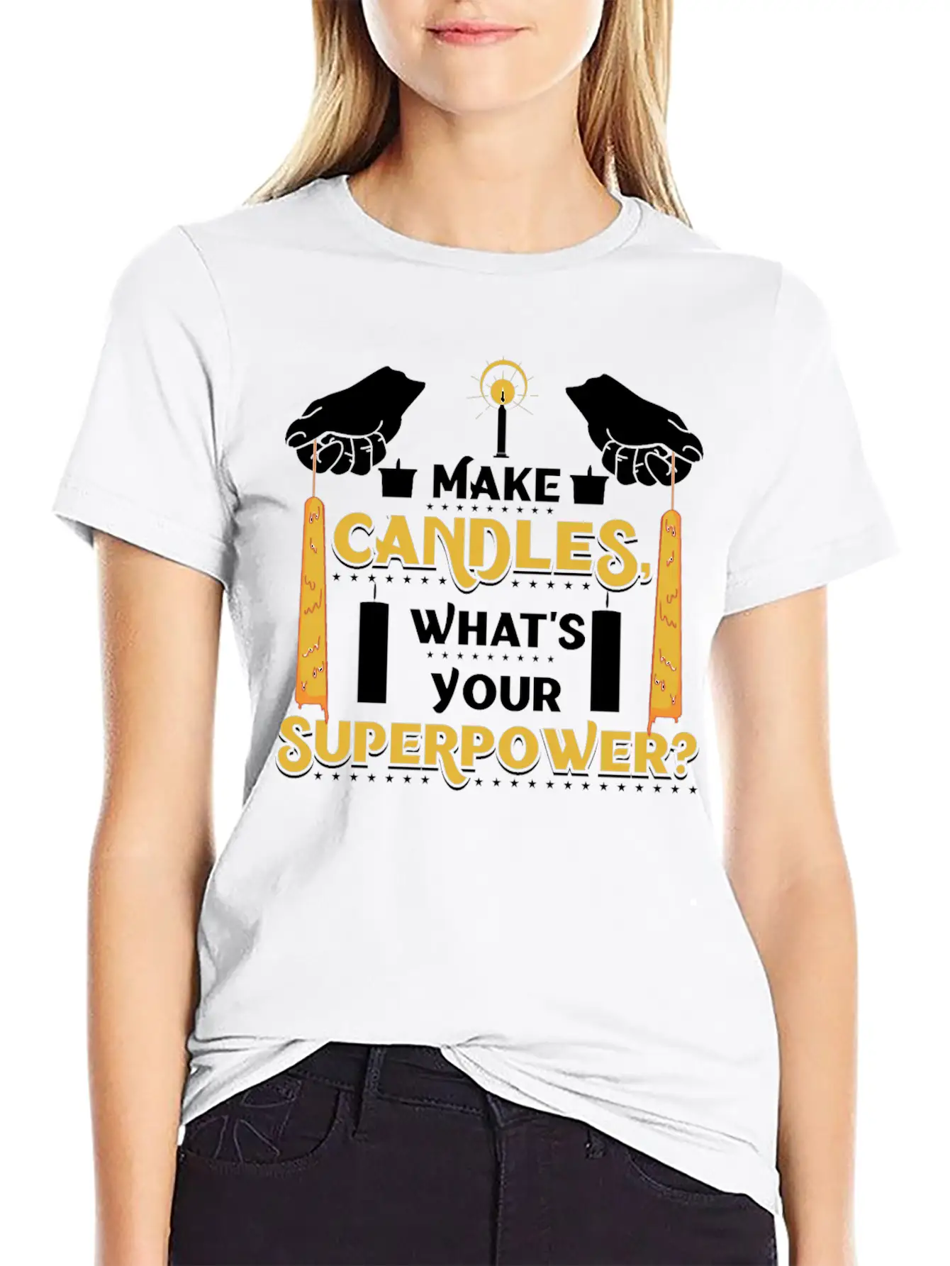 I Make Candles, What's Your Superpower? Unisex Short Sleeve Soft Cotton T-Shirt – Casual Everyday Wear