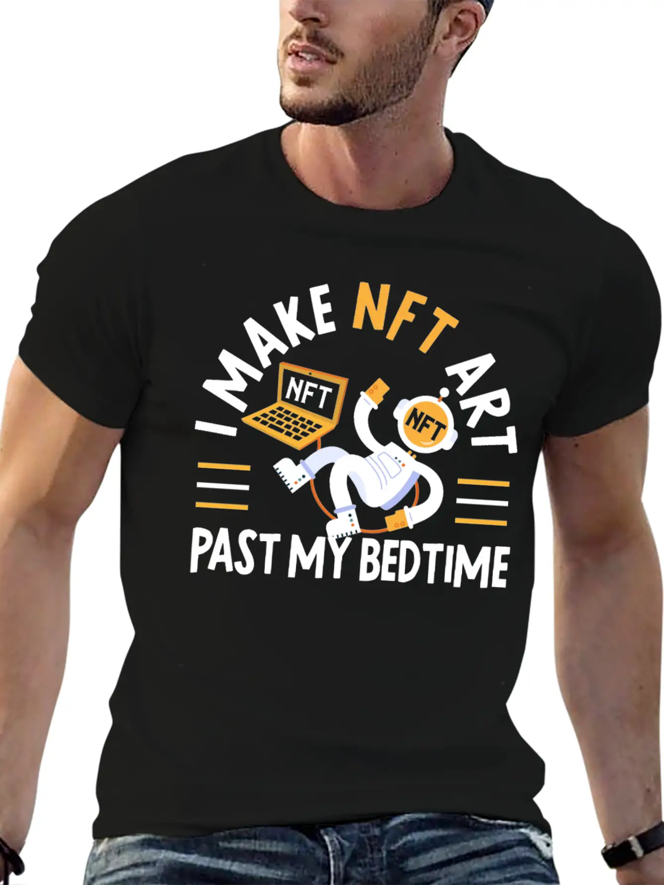 I Make NFT Art Past My Bedtime Non-Fungible Token Unisex Short Sleeve Soft Cotton T-Shirt – Casual Everyday Wear