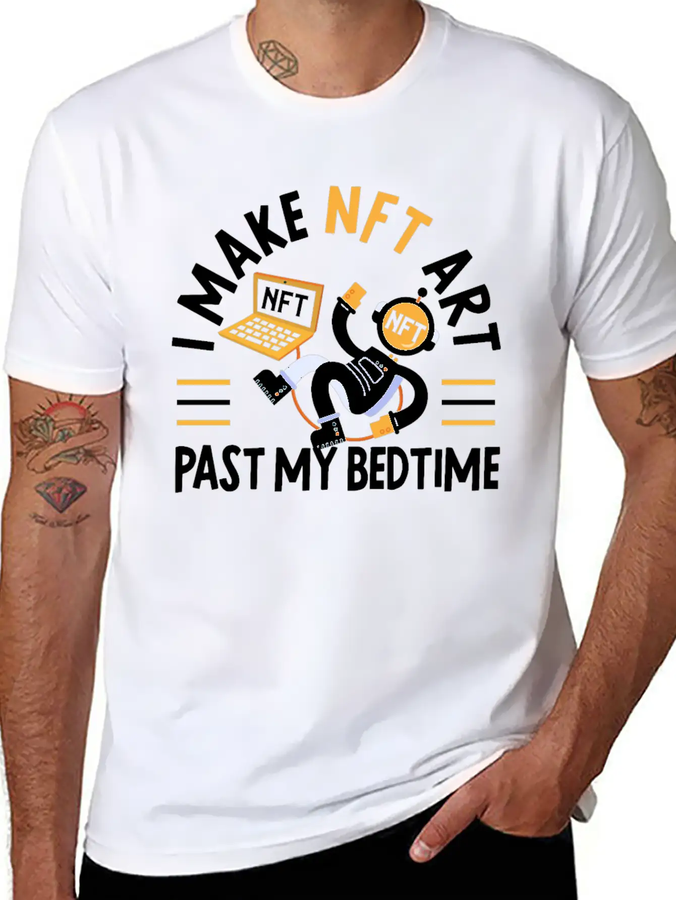 I Make NFT Art Past My Bedtime Non-Fungible Token Unisex Short Sleeve Soft Cotton T-Shirt – Casual Everyday Wear