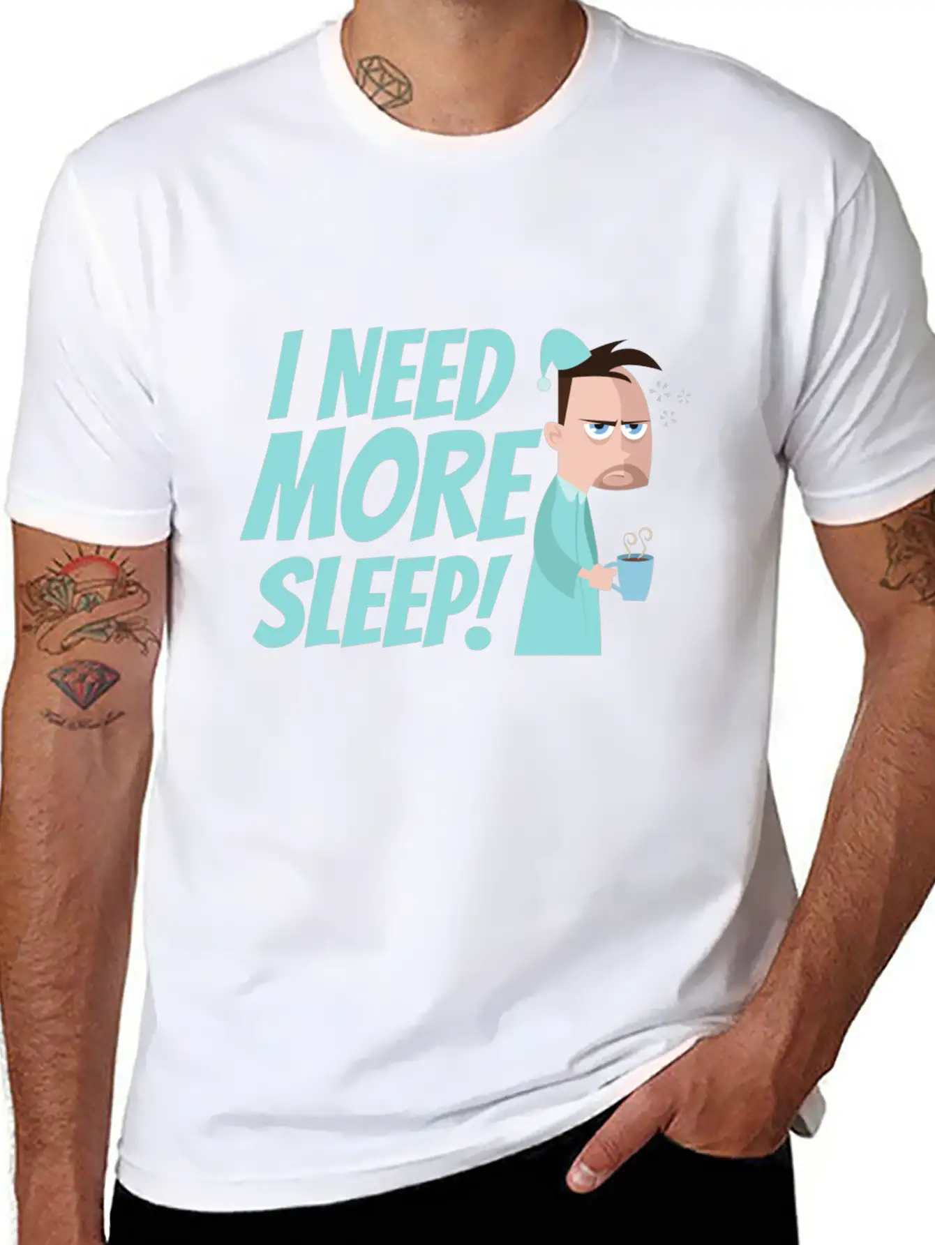 I Need More Sleep Unisex Short Sleeve Soft Cotton T-Shirt – Casual Everyday Wear