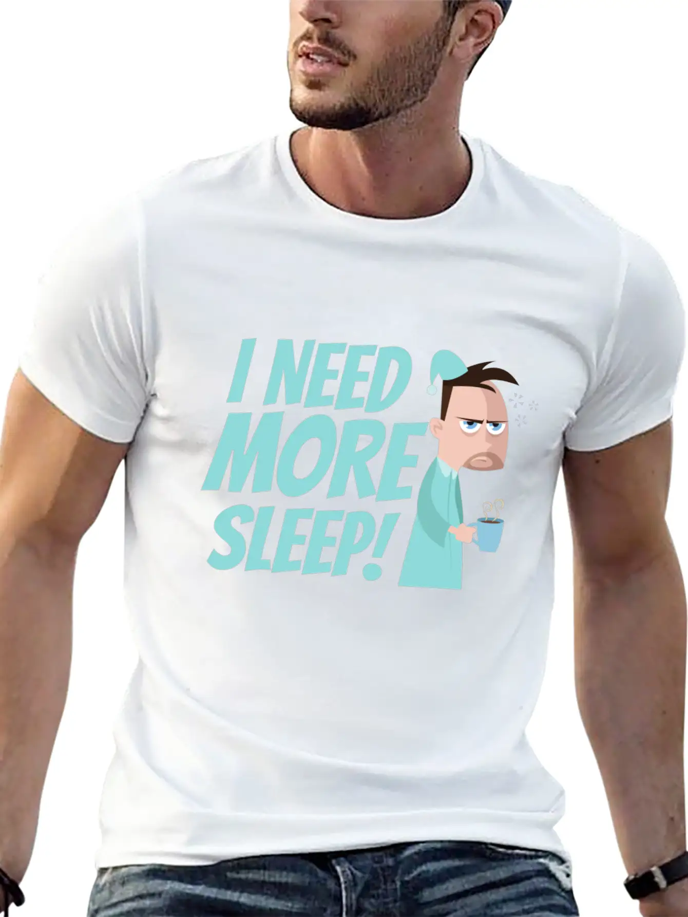 I Need More Sleep Unisex Short Sleeve Soft Cotton T-Shirt – Casual Everyday Wear