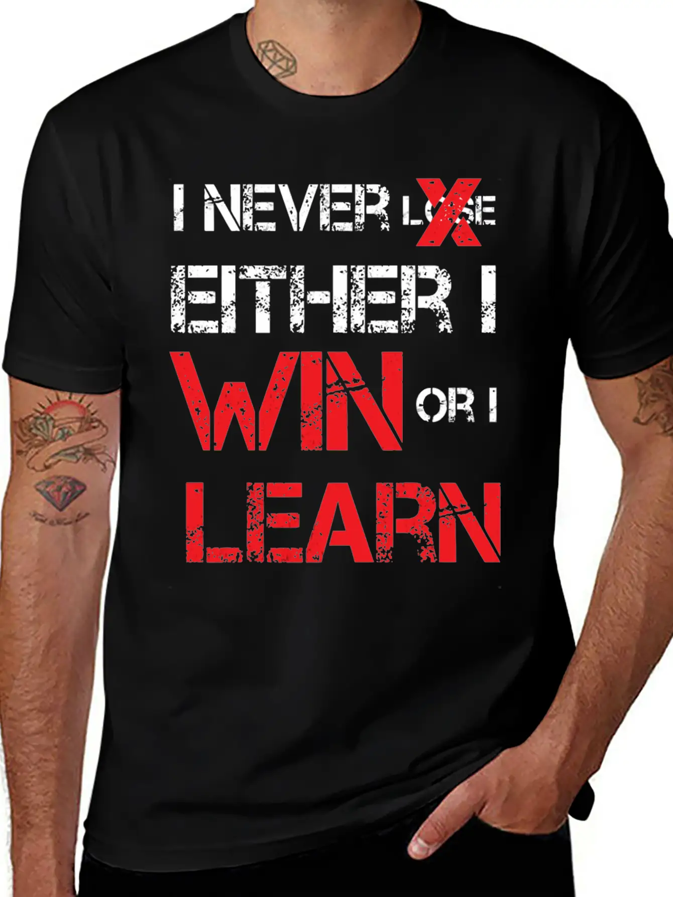 I Never Lose Either I Win Or I Learn Motivational Comfortable Minimalist Graphic Tee – Summer Style Essential