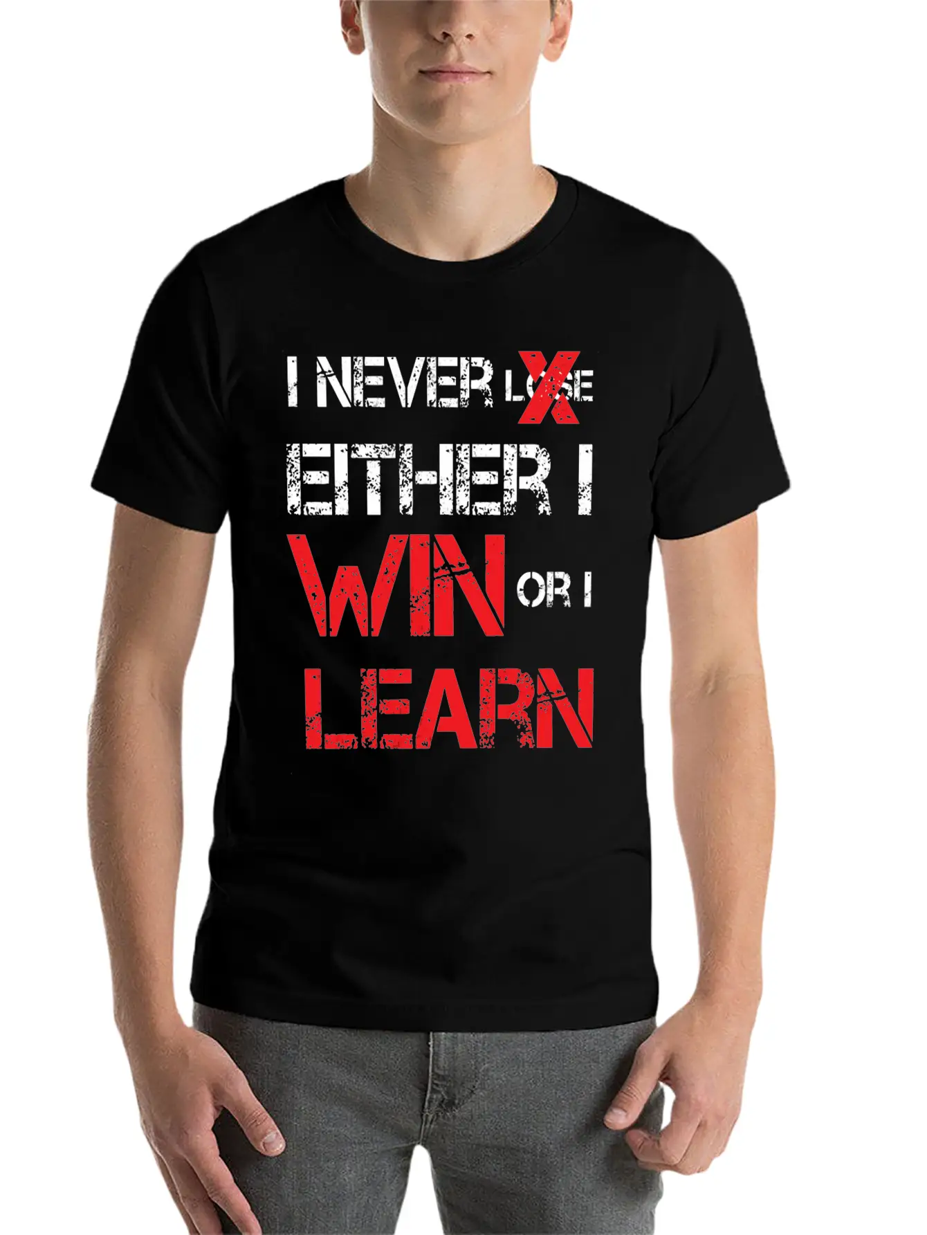 I Never Lose Either I Win Or I Learn Motivational Comfortable Minimalist Graphic Tee – Summer Style Essential