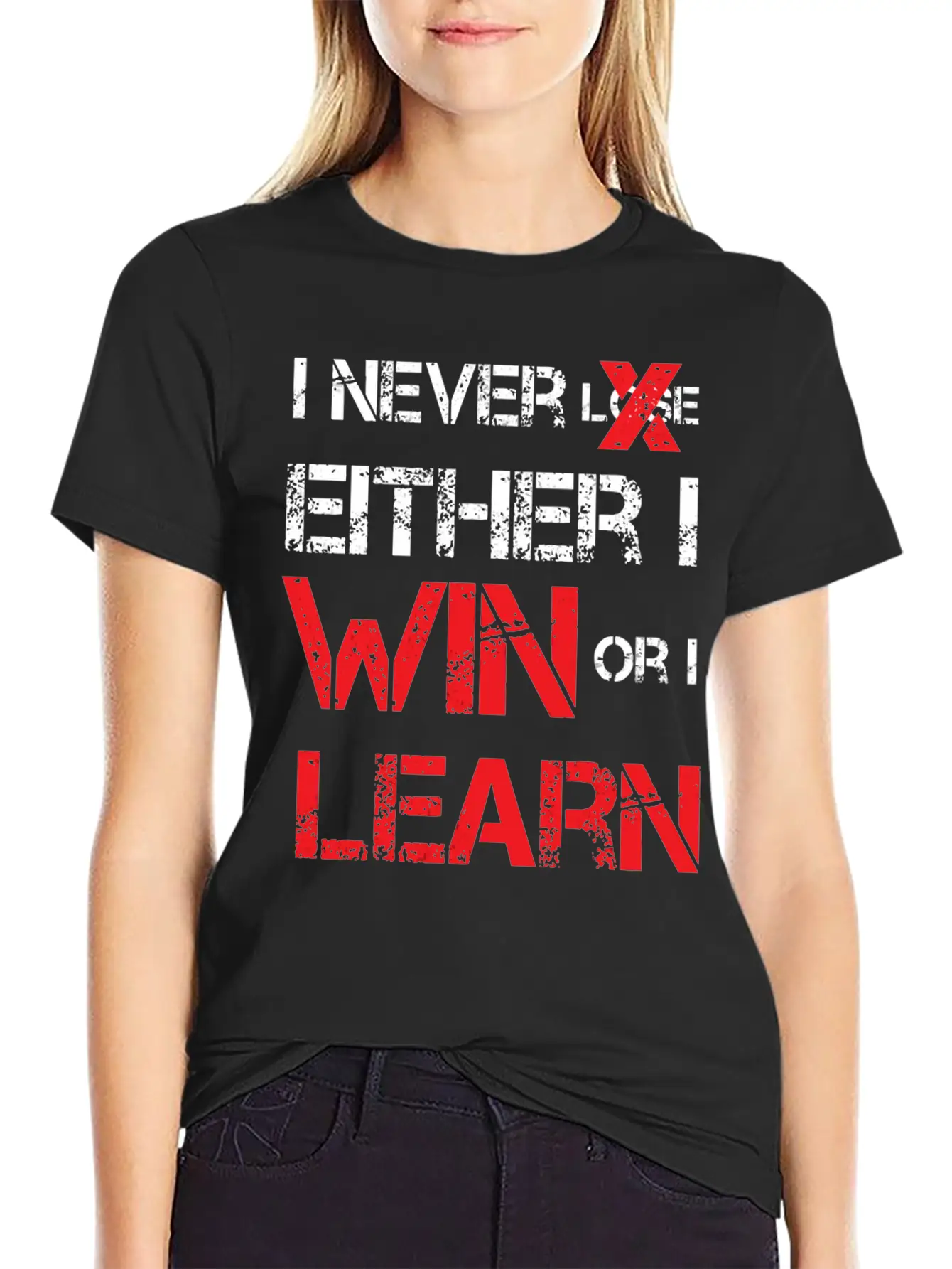 I Never Lose Either I Win Or I Learn Motivational Comfortable Minimalist Graphic Tee – Summer Style Essential