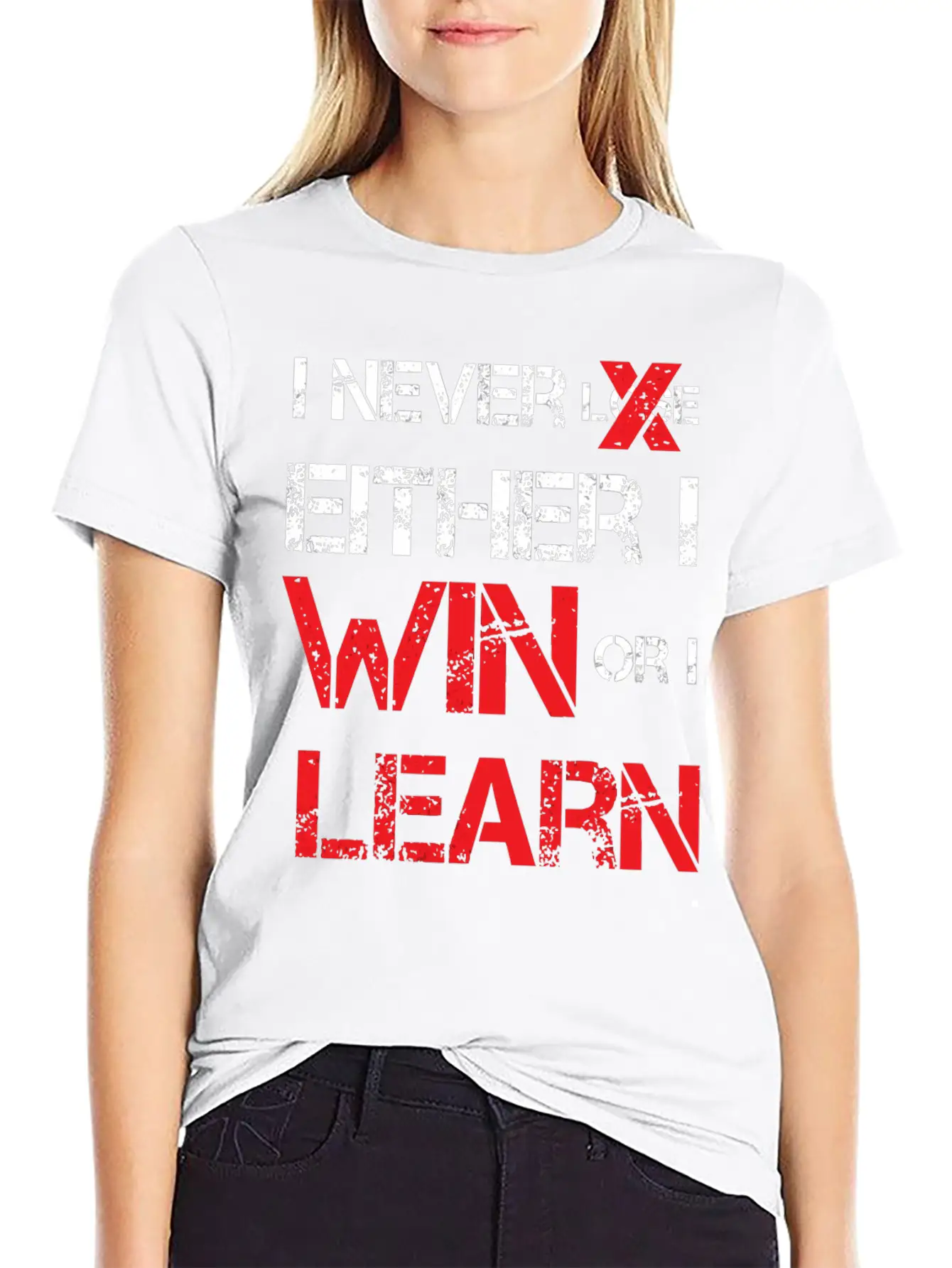 I Never Lose Either I Win Or I Learn Motivational Comfortable Minimalist Graphic Tee – Summer Style Essential