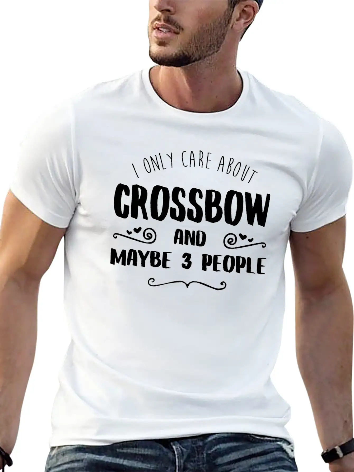 I Only Care About Crossbow FUNNY TSHIRT Unisex Short Sleeve Soft Cotton T-Shirt – Casual Everyday Wear