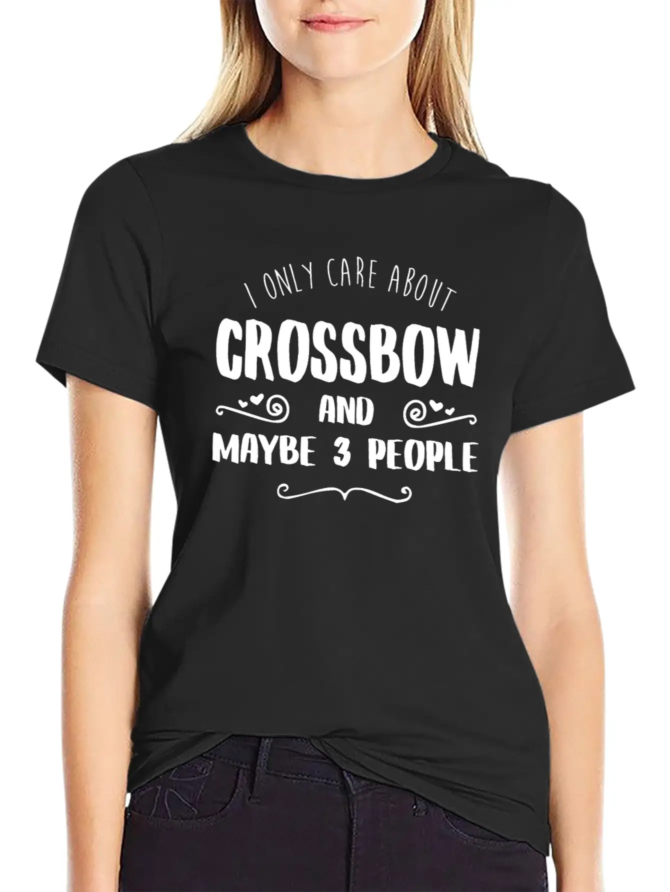 I Only Care About Crossbow FUNNY TSHIRT Unisex Short Sleeve Soft Cotton T-Shirt – Casual Everyday Wear