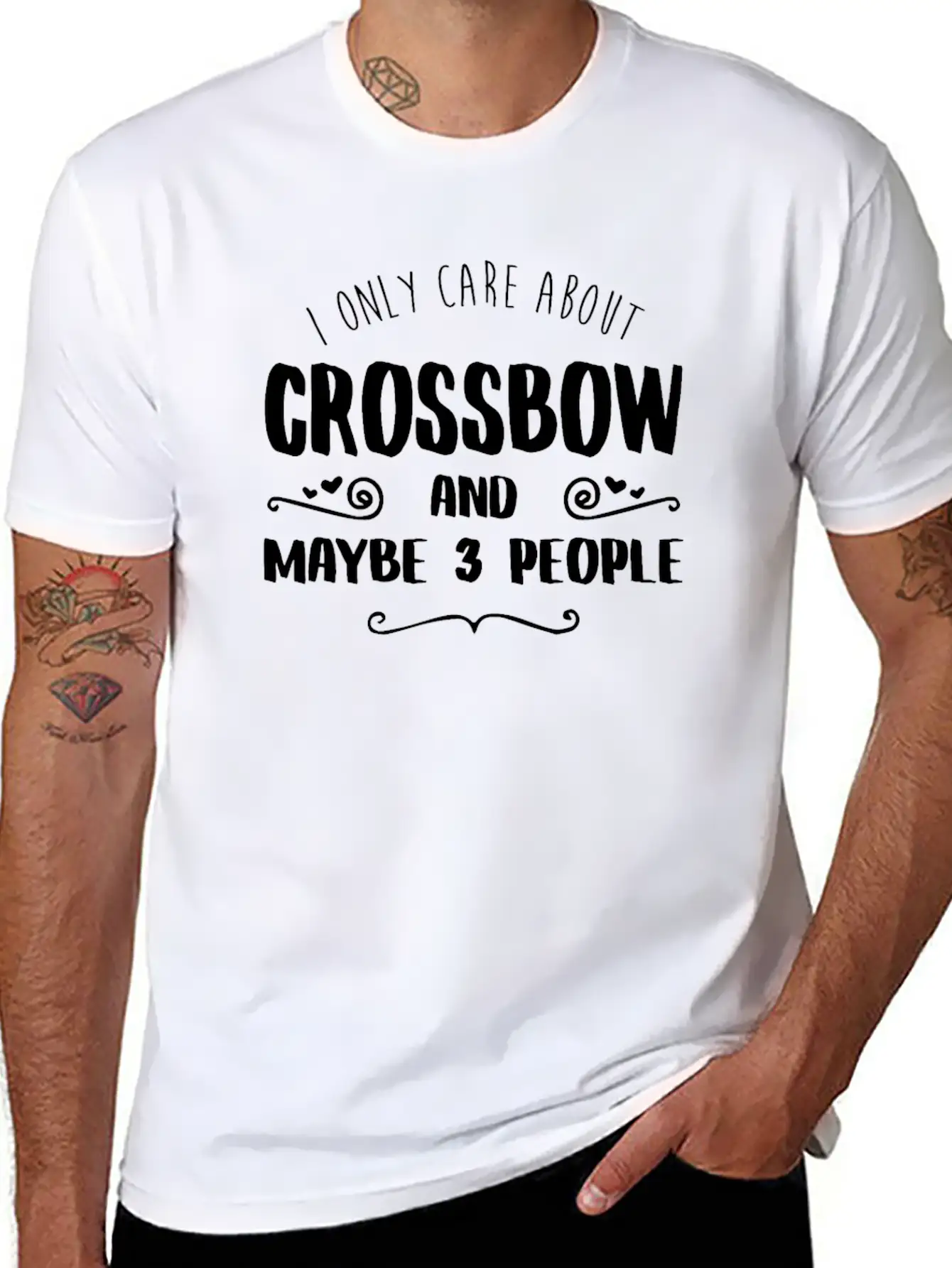 I Only Care About Crossbow FUNNY TSHIRT Unisex Short Sleeve Soft Cotton T-Shirt – Casual Everyday Wear