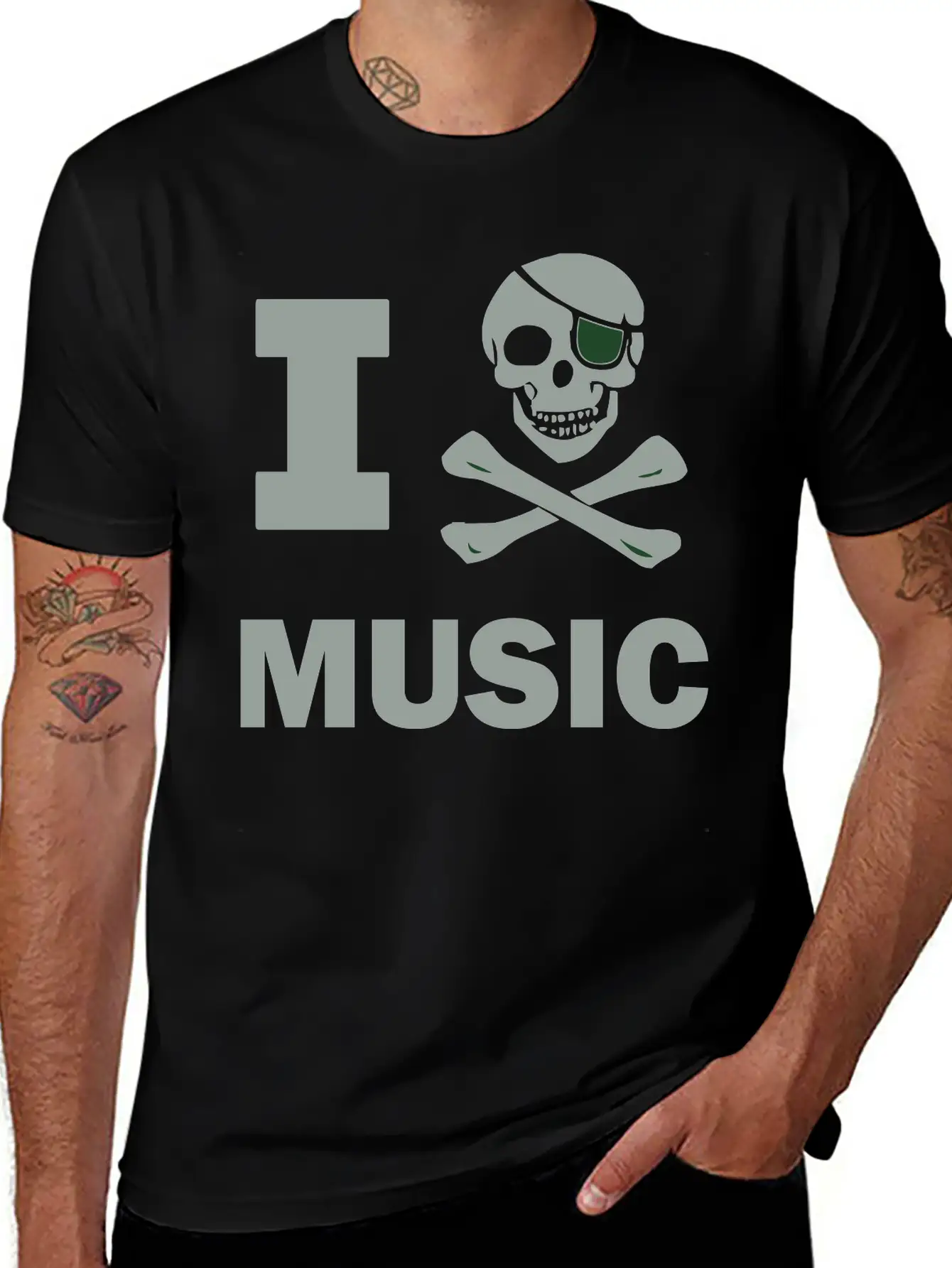 I Pirate Music Unisex Short Sleeve Soft Cotton T-Shirt – Casual Everyday Wear