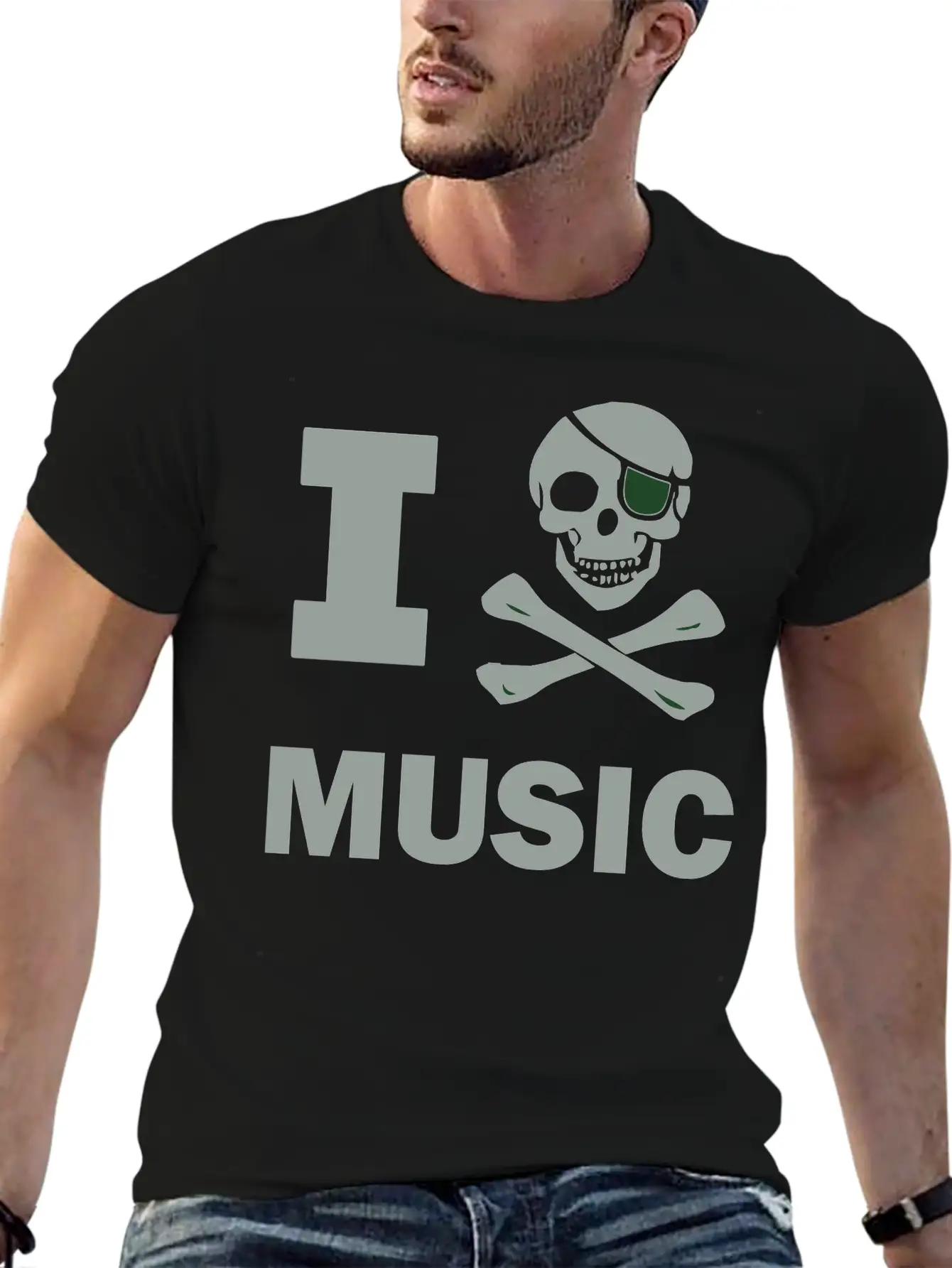 I Pirate Music Unisex Short Sleeve Soft Cotton T-Shirt – Casual Everyday Wear