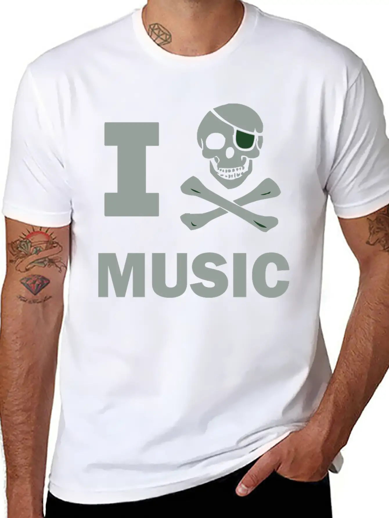 I Pirate Music Unisex Short Sleeve Soft Cotton T-Shirt – Casual Everyday Wear