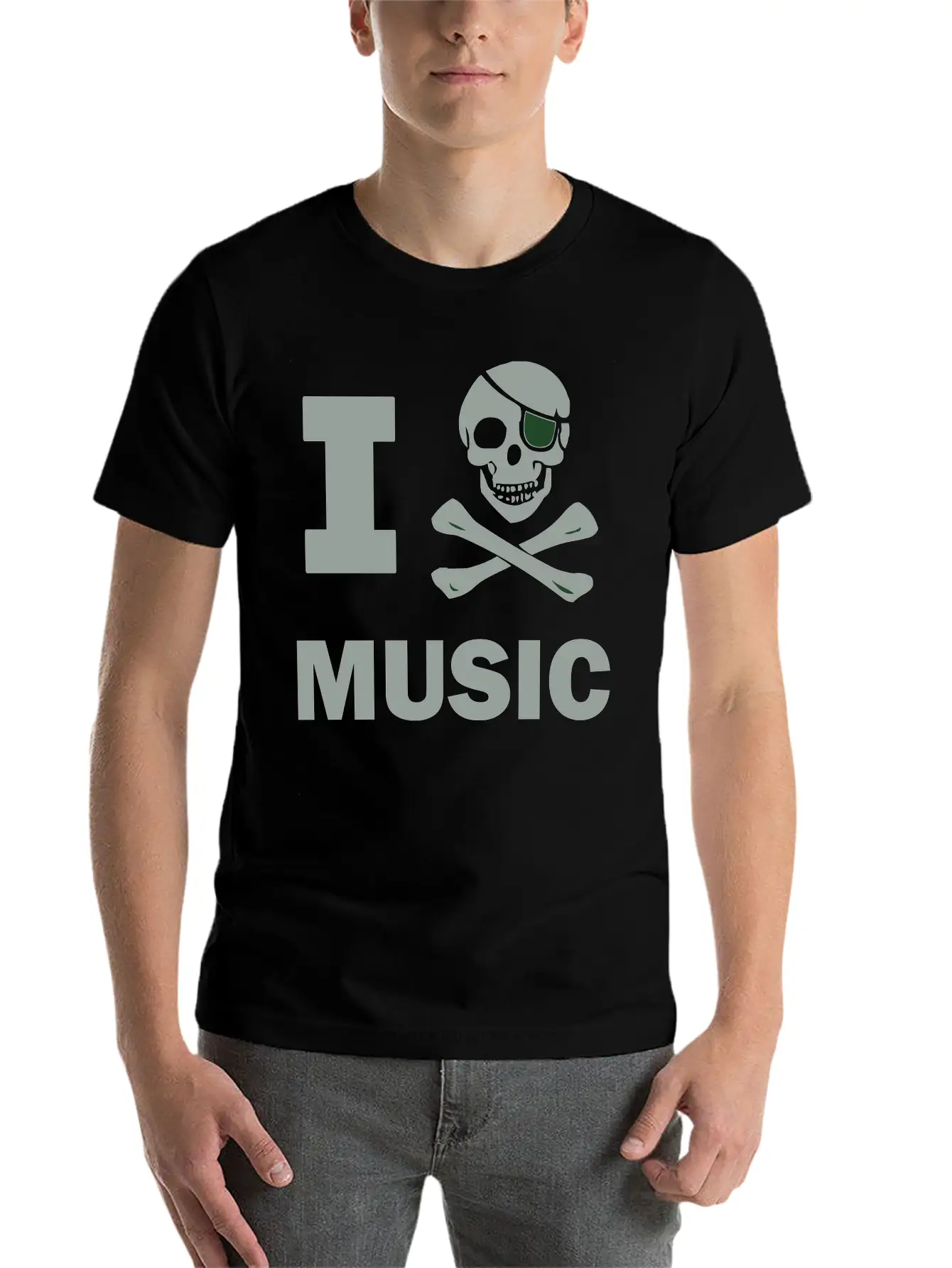 I Pirate Music Unisex Short Sleeve Soft Cotton T-Shirt – Casual Everyday Wear