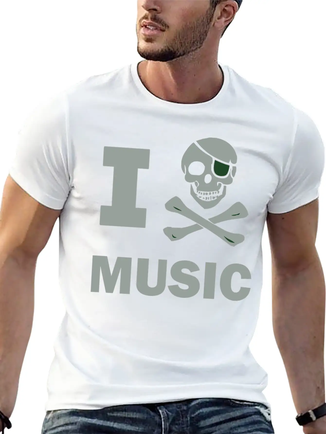 I Pirate Music Unisex Short Sleeve Soft Cotton T-Shirt – Casual Everyday Wear
