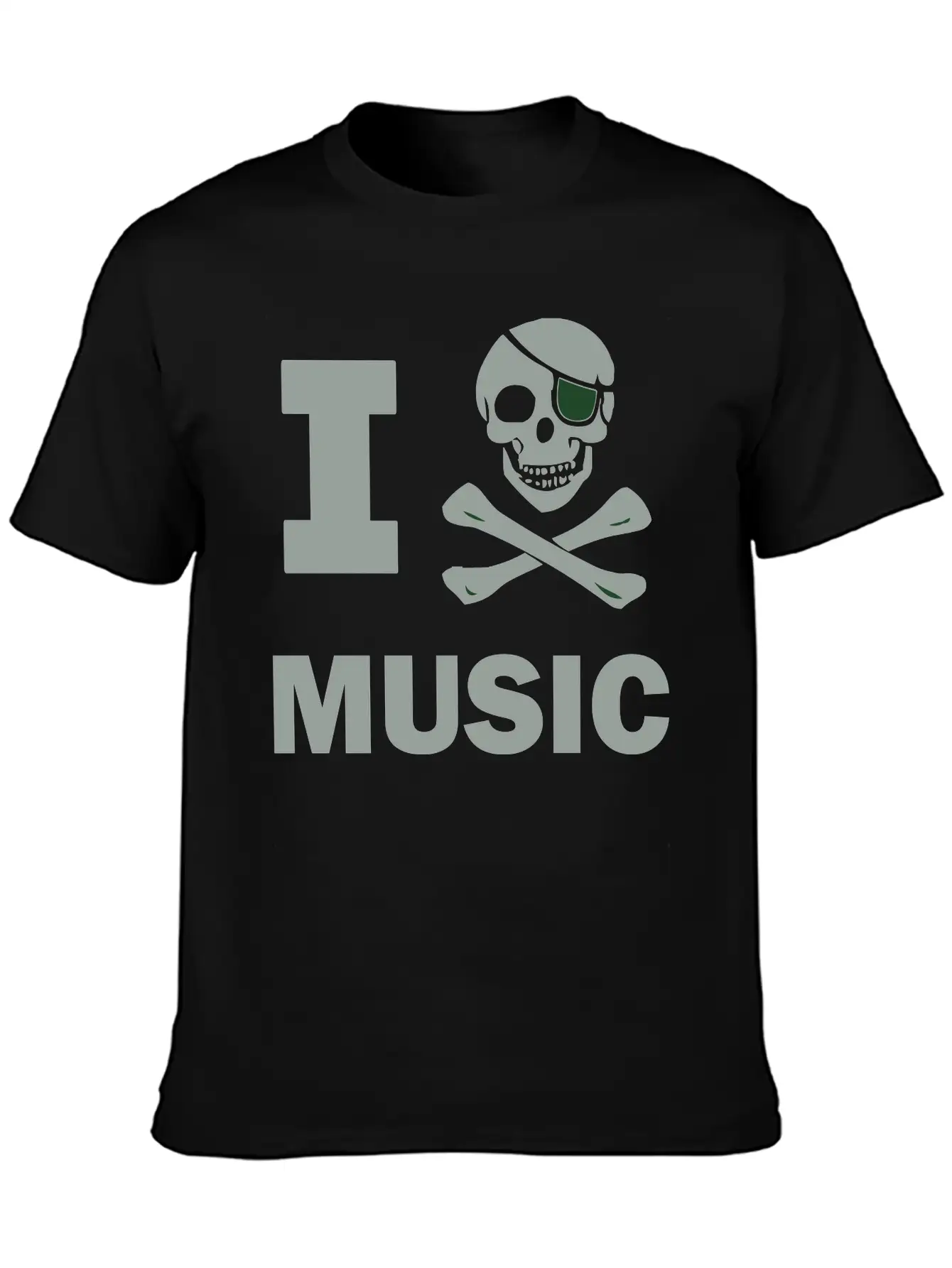 I Pirate Music Unisex Short Sleeve Soft Cotton T-Shirt – Casual Everyday Wear