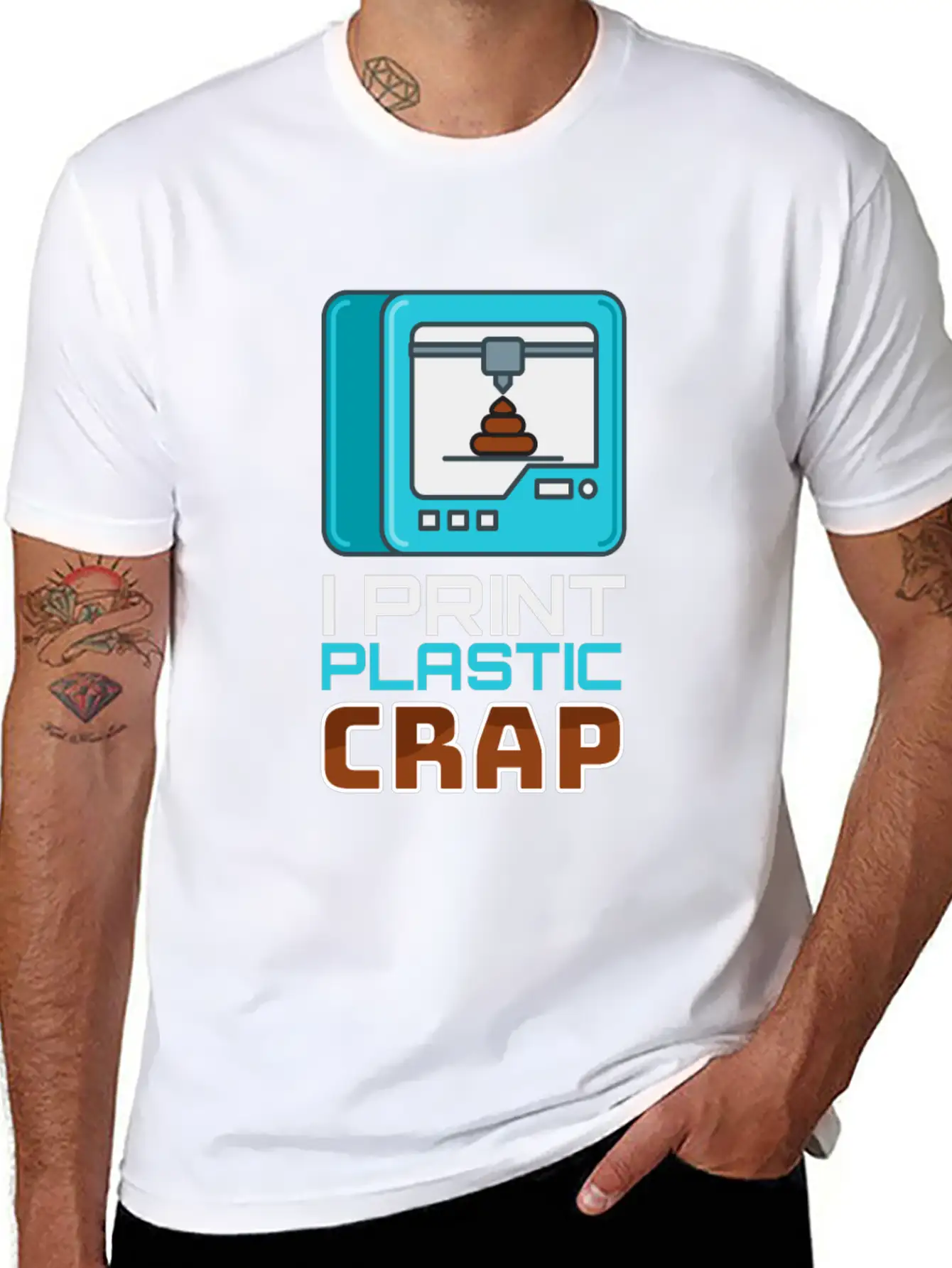 I Print Plastic Crap 3D Print Printer Timeless Short Sleeve Tee – Comfy And Minimalist Design