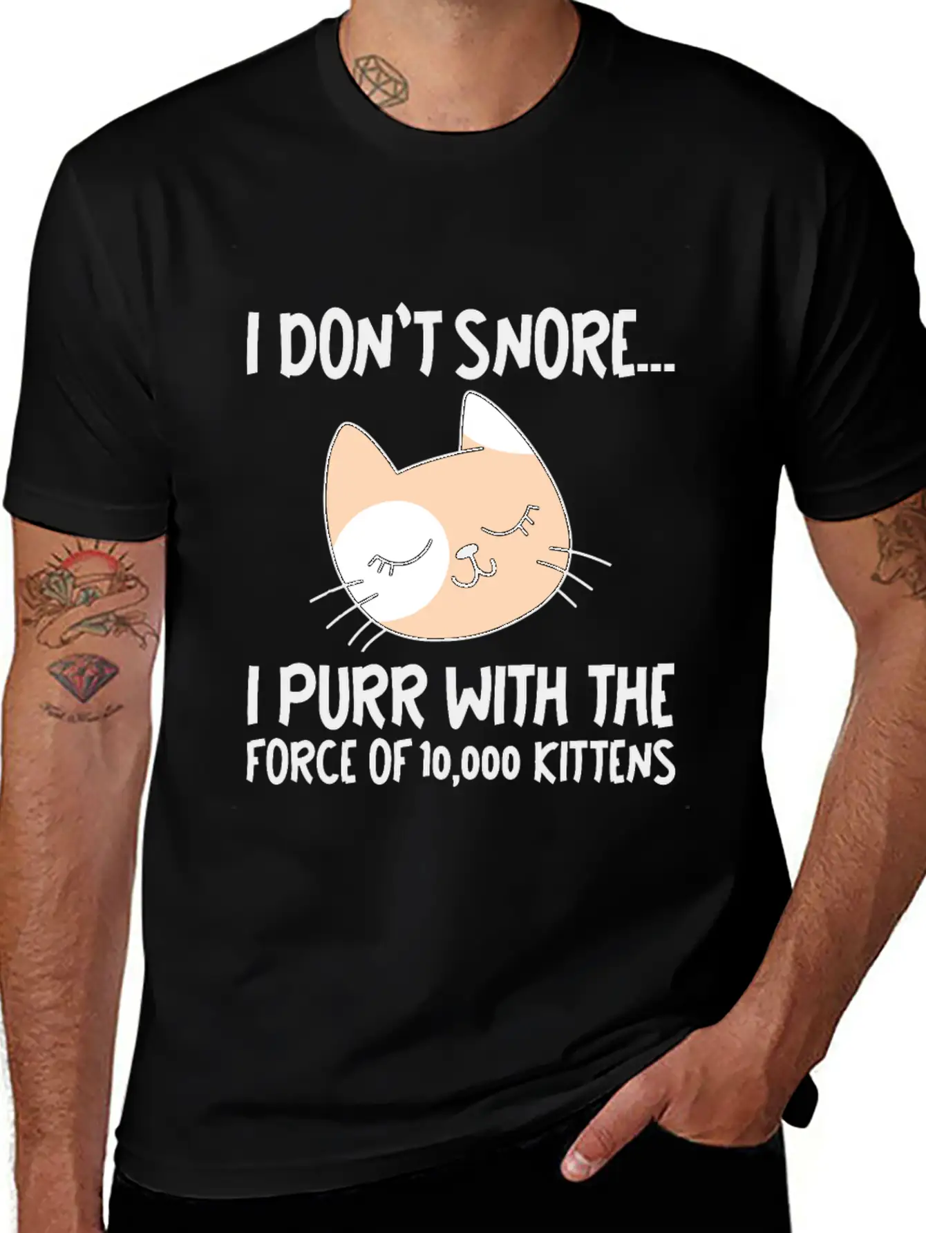I Purr With The Force Of 10,000 Kittens 1 Comfortable Minimalist Graphic Tee – Summer Style Essential