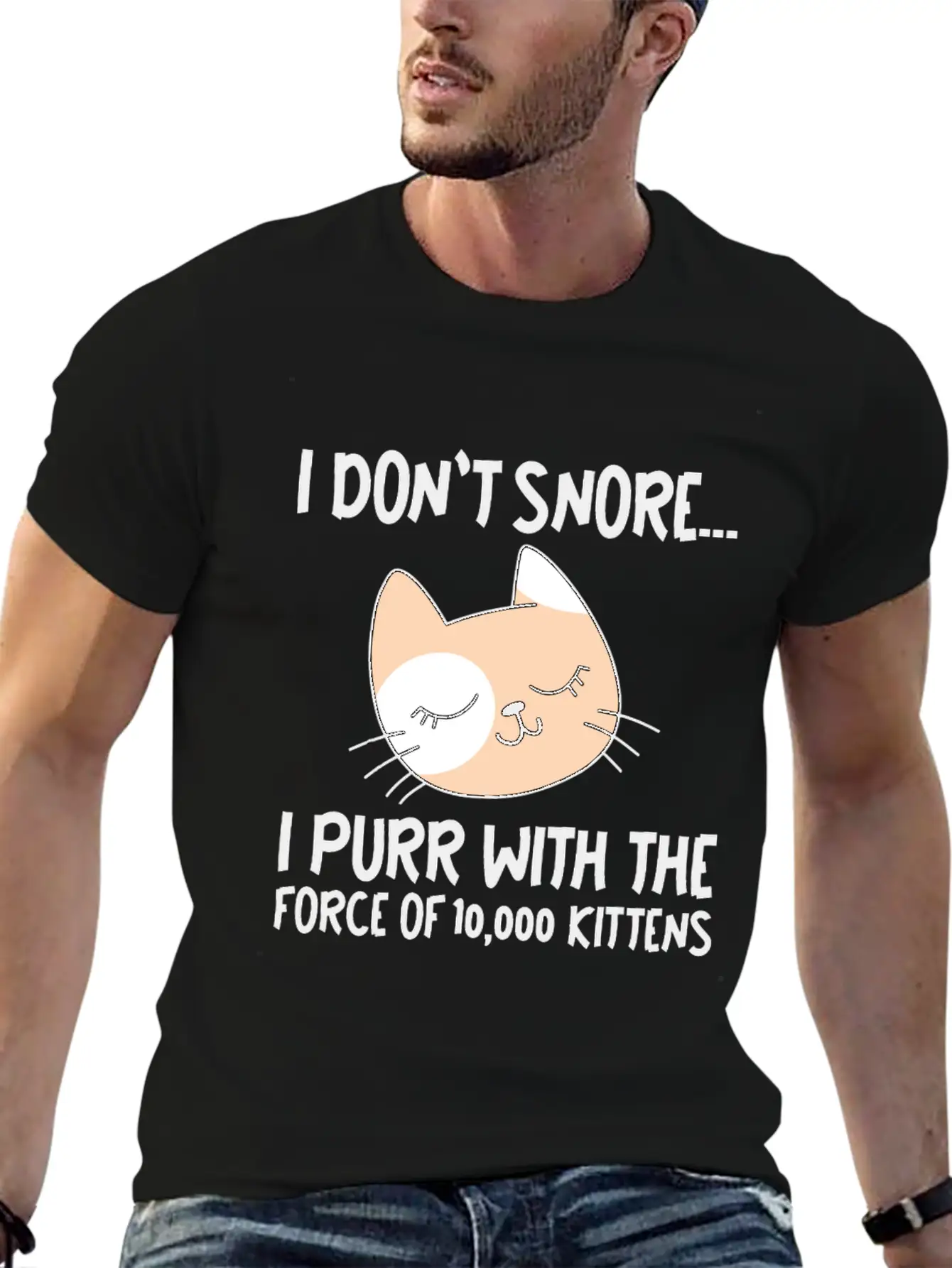 I Purr With The Force Of 10,000 Kittens 1 Comfortable Minimalist Graphic Tee – Summer Style Essential