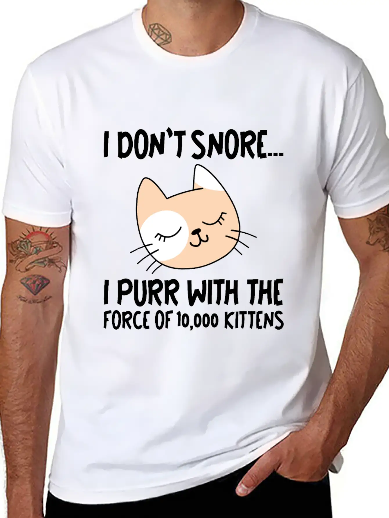 I Purr With The Force Of 10,000 Kittens 1 Comfortable Minimalist Graphic Tee – Summer Style Essential
