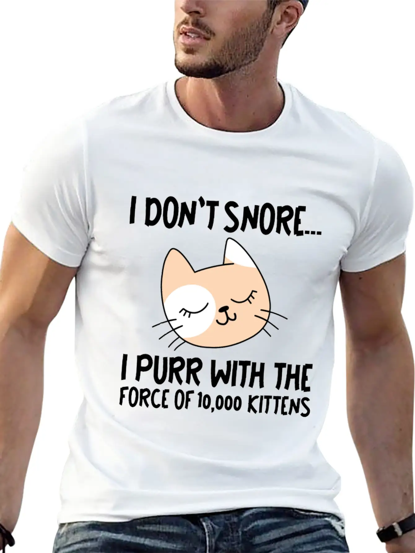 I Purr With The Force Of 10,000 Kittens 1 Comfortable Minimalist Graphic Tee – Summer Style Essential