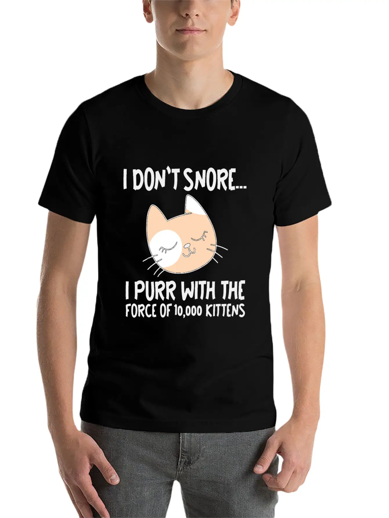 I Purr With The Force Of 10,000 Kittens 1 Comfortable Minimalist Graphic Tee – Summer Style Essential