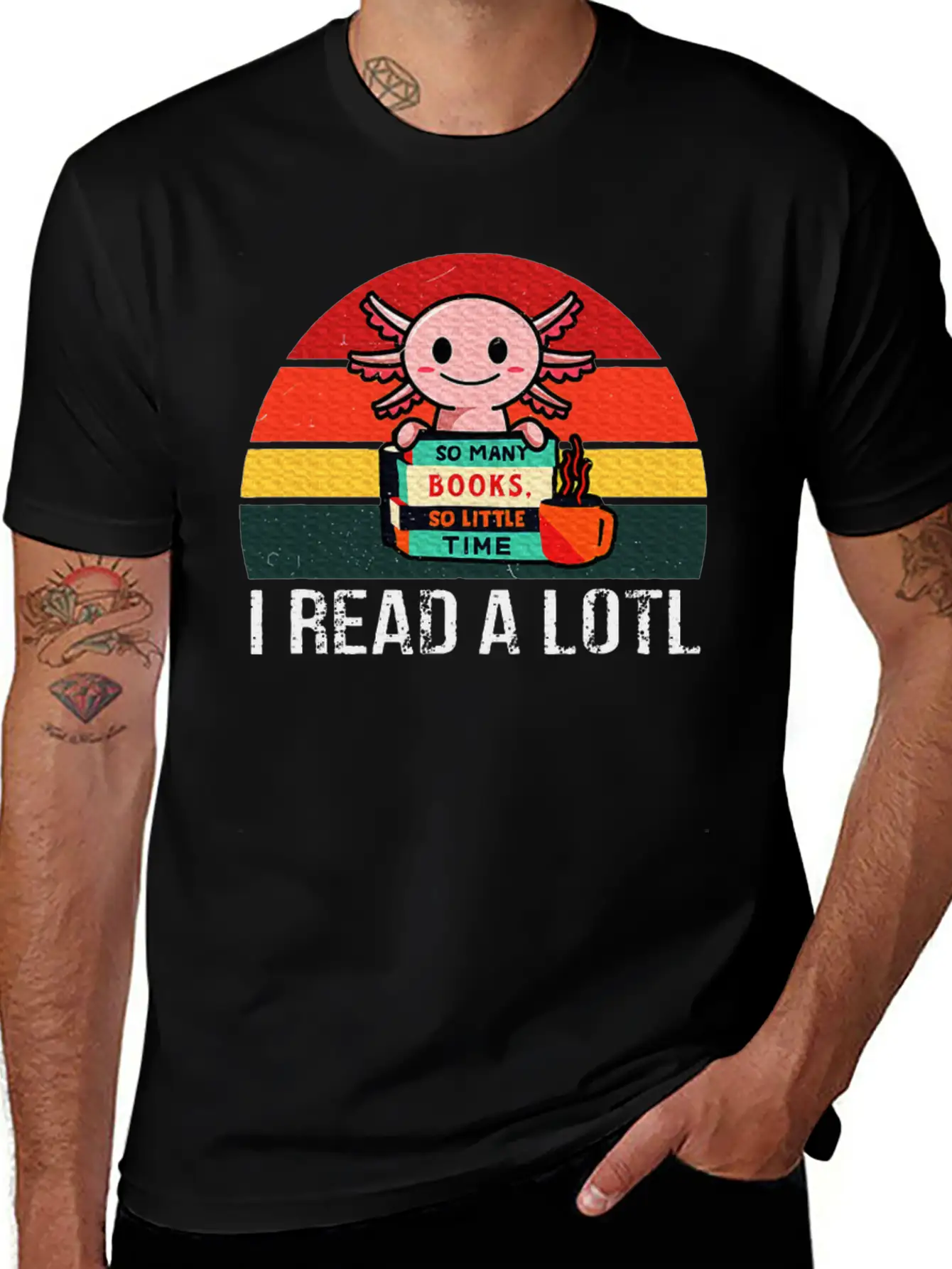 I Read A Lotl Readsolotl Axolotl Reading Readers Unisex Short Sleeve Soft Cotton T-Shirt – Casual Everyday Wear