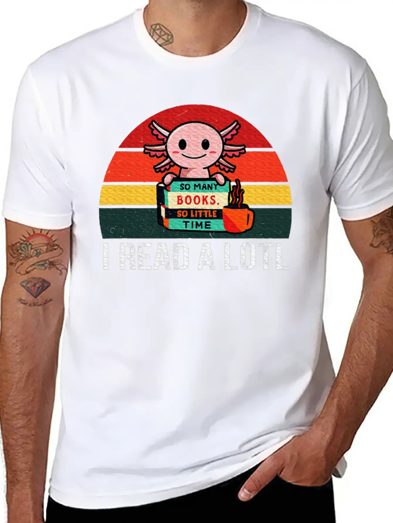 I Read A Lotl Readsolotl Axolotl Reading Readers Unisex Short Sleeve Soft Cotton T-Shirt – Casual Everyday Wear