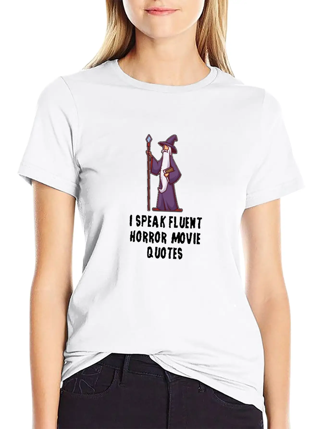 I Speak Fluent Horror Movie Quotes Unisex Short Sleeve Soft Cotton T-Shirt – Casual Everyday Wear