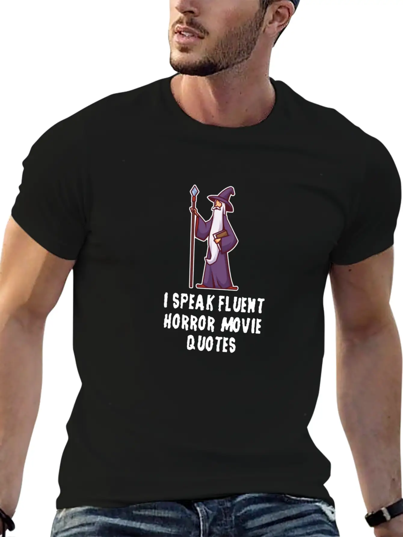 I Speak Fluent Horror Movie Quotes Unisex Short Sleeve Soft Cotton T-Shirt – Casual Everyday Wear