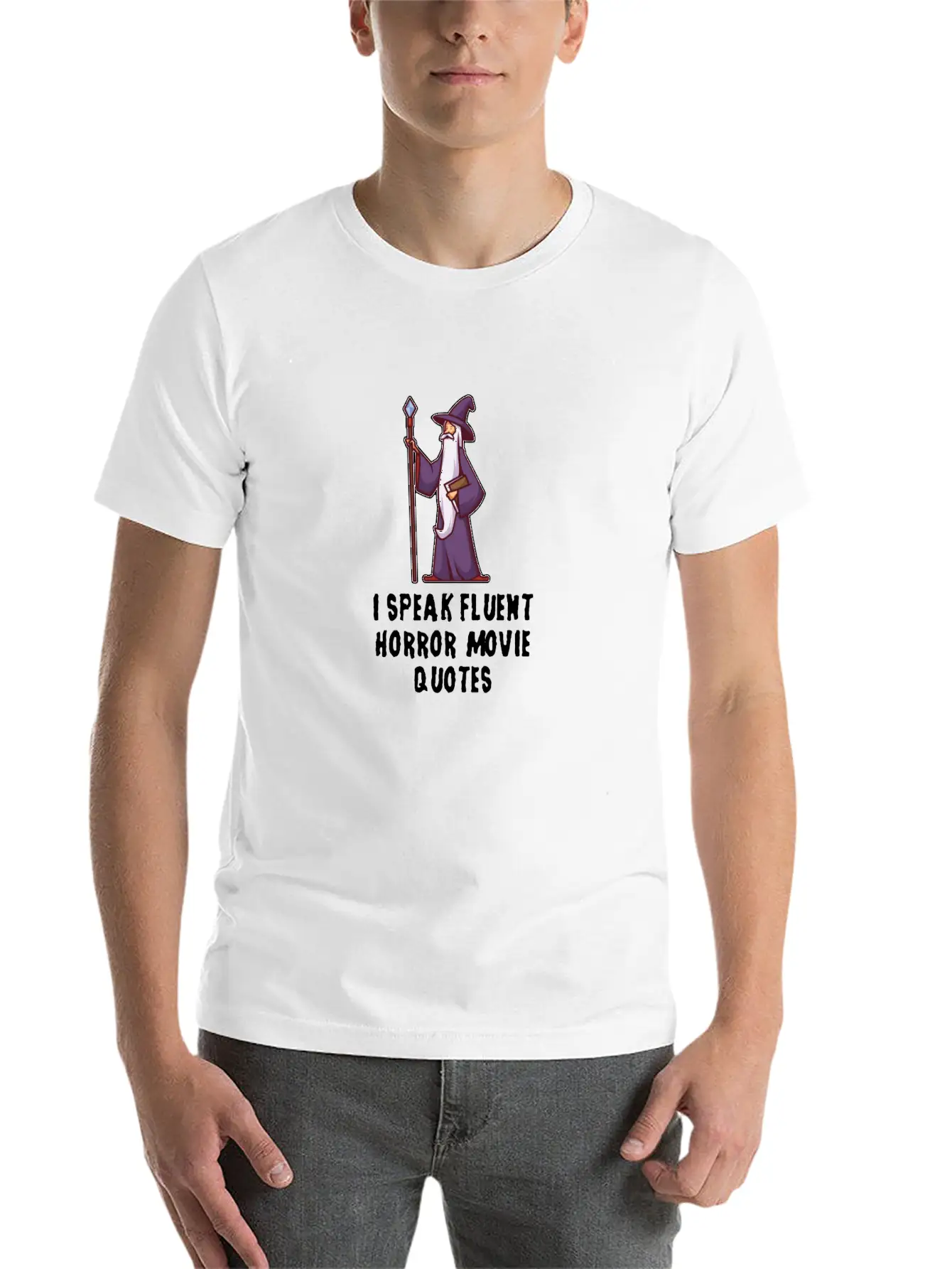 I Speak Fluent Horror Movie Quotes Unisex Short Sleeve Soft Cotton T-Shirt – Casual Everyday Wear