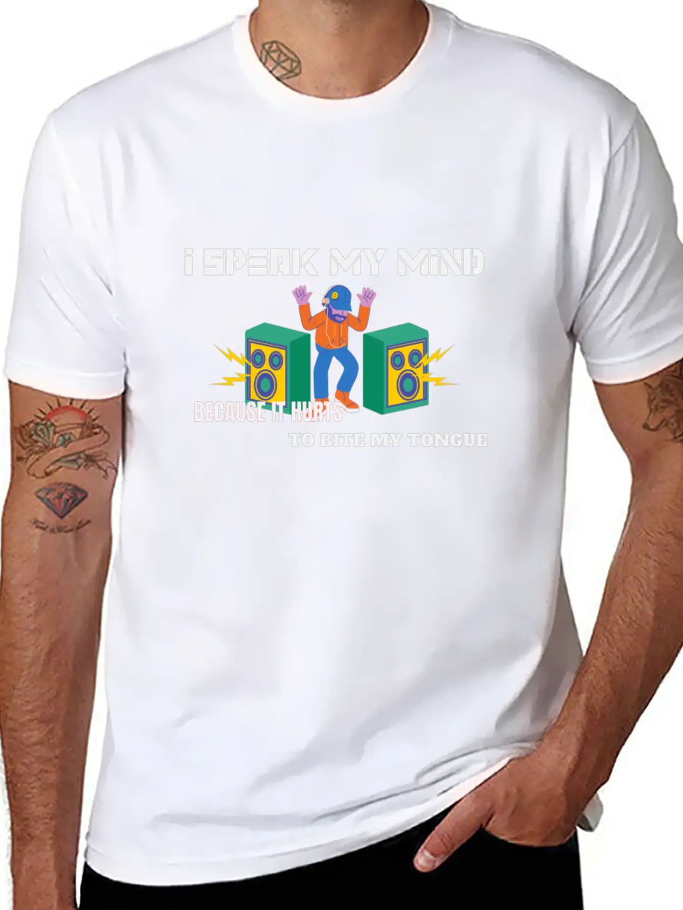 I Speak My Mind Because It Hurts To Bite My Tongue Stylish Everyday T-Shirt – Unisex Basic Cotton Tee
