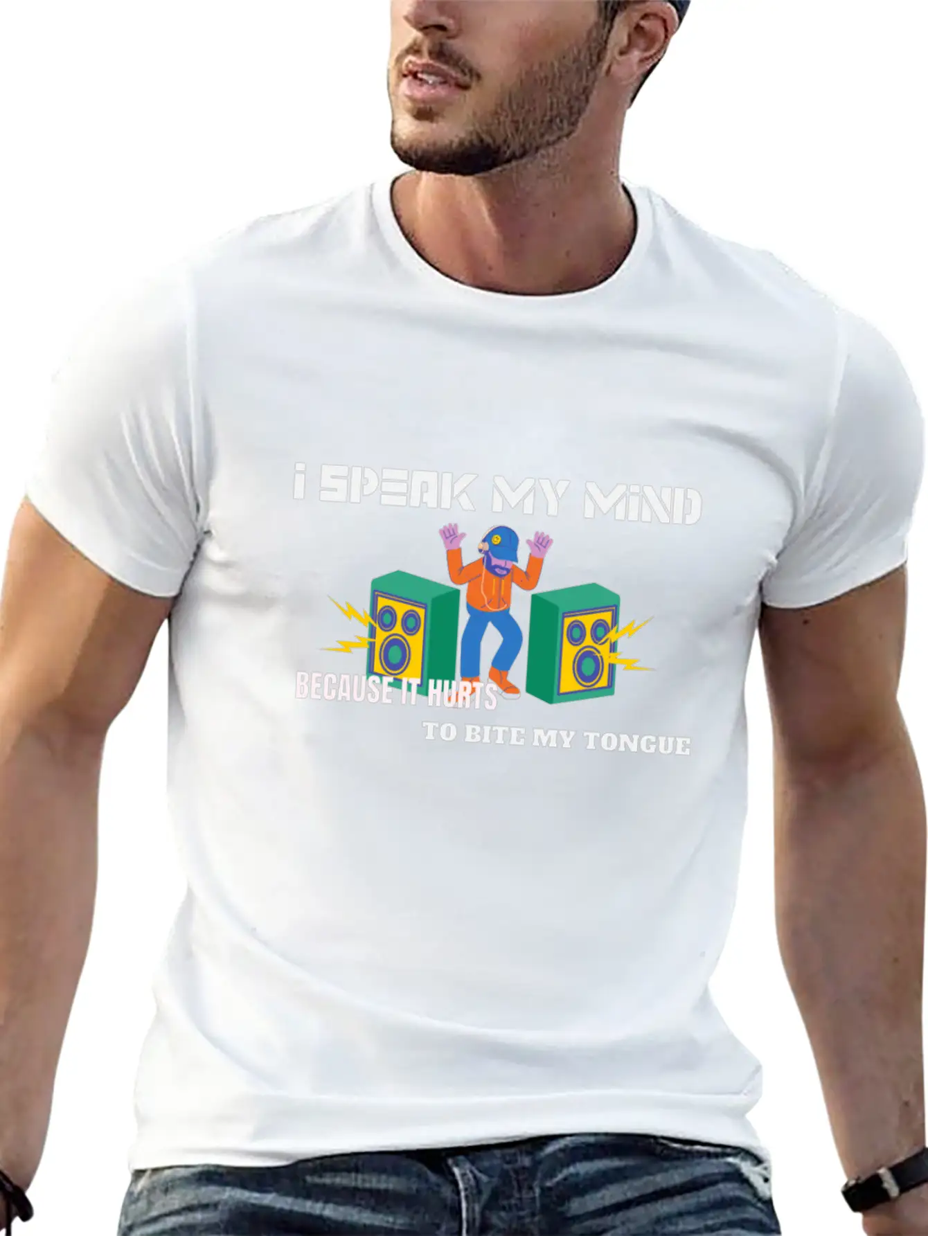 I Speak My Mind Because It Hurts To Bite My Tongue Stylish Everyday T-Shirt – Unisex Basic Cotton Tee