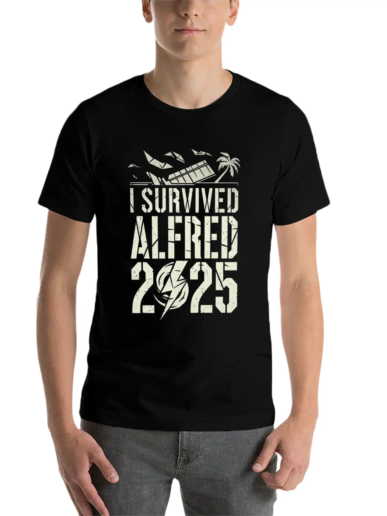 I Survived Cyclone Alf (Alfred) 2025 Unisex Short Sleeve Soft Cotton T-Shirt – Casual Everyday Wear