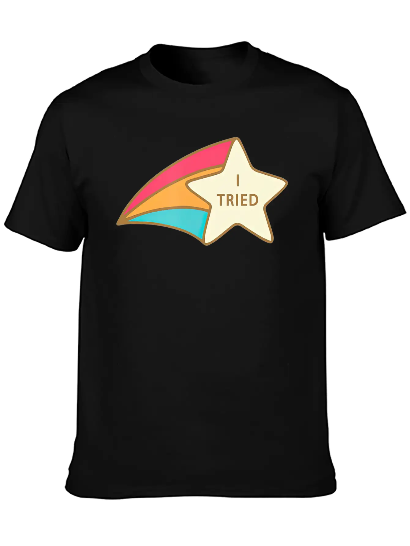 I Tried Shooting Star Award Participation Award Unisex Short Sleeve Soft Cotton T-Shirt – Casual Everyday Wear