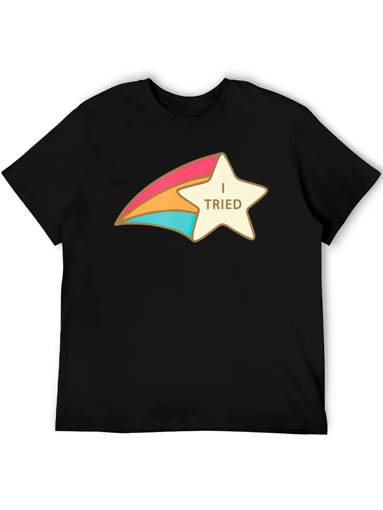 I Tried Shooting Star Award Participation Award Unisex Short Sleeve Soft Cotton T-Shirt – Casual Everyday Wear