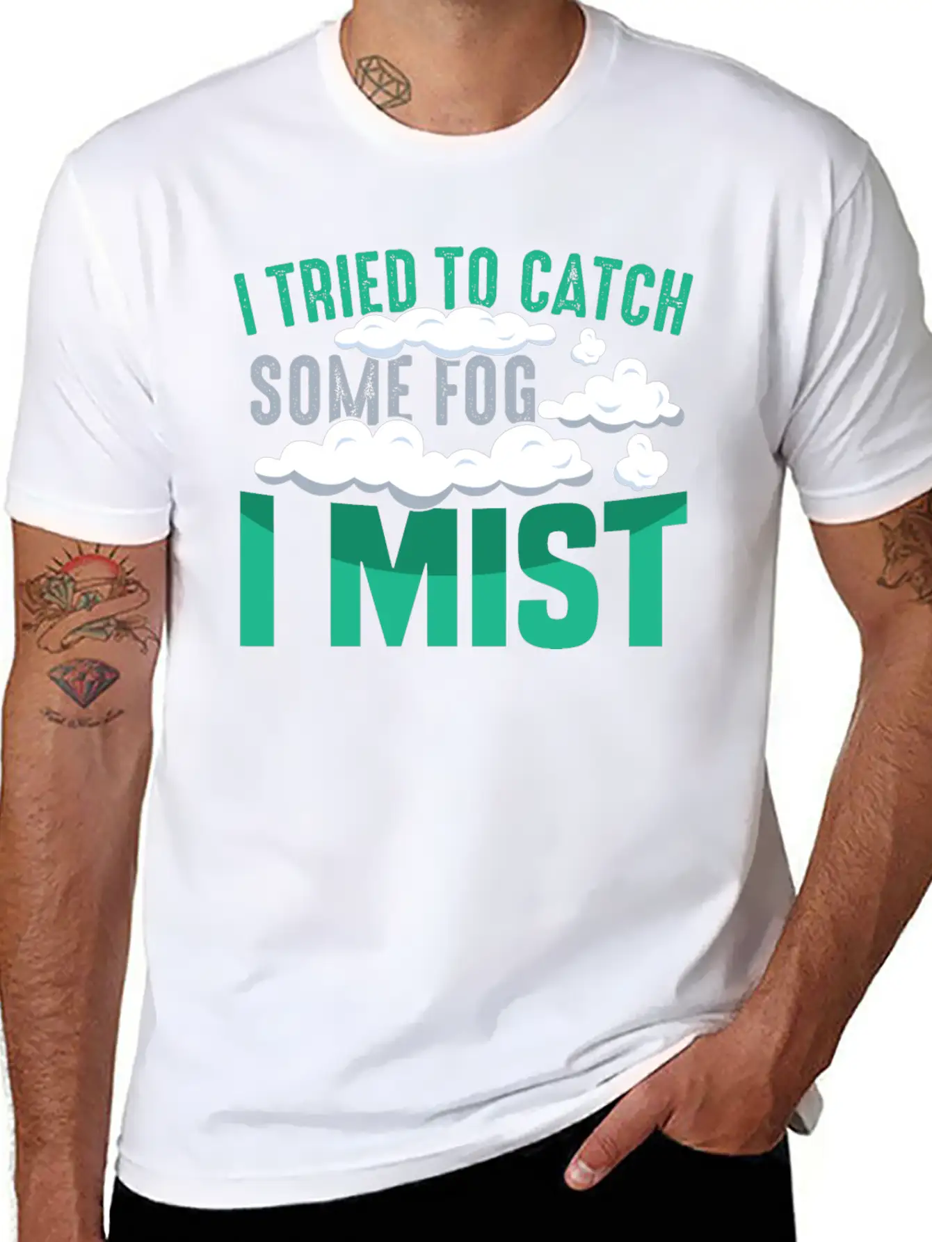 I TRIED TO CATCH SOME FOG, I MIST Gifts Basic Graphic T-Shirt – Daily Comfort In Soft Cotton