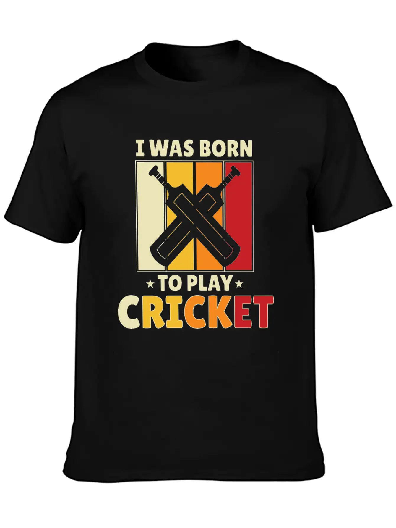 I Was Born To Play Cricket Unisex Short Sleeve Soft Cotton T-Shirt – Casual Everyday Wear